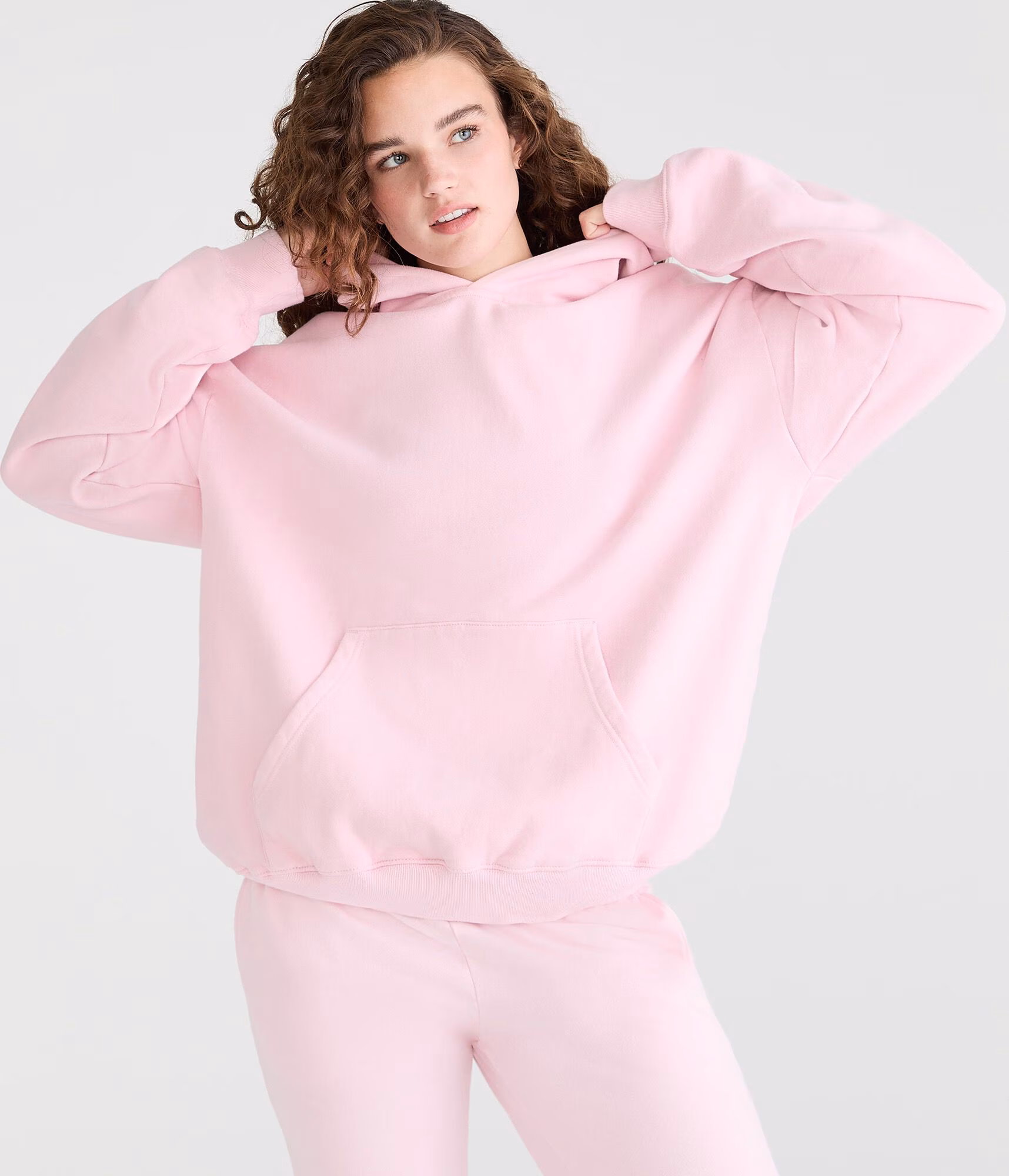 Cloud Soft Oversized Pullover Hoodie mermaid pink