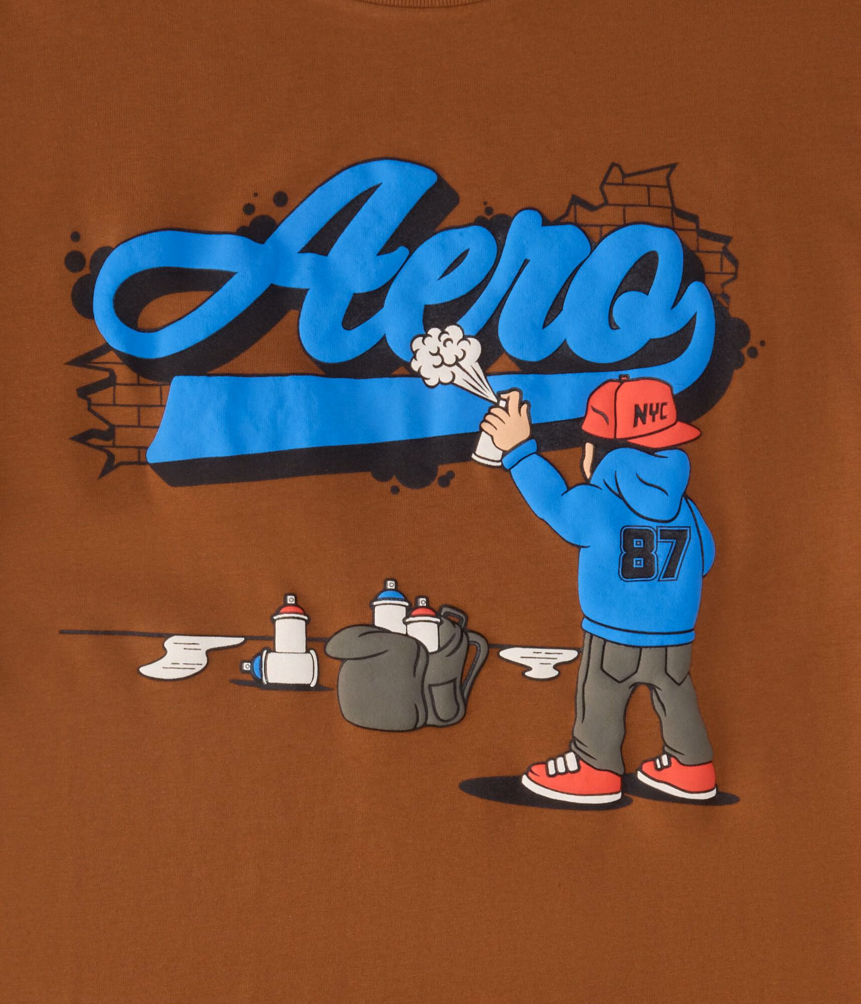 Aero Graffiti Artist Graphic Tee medium brown