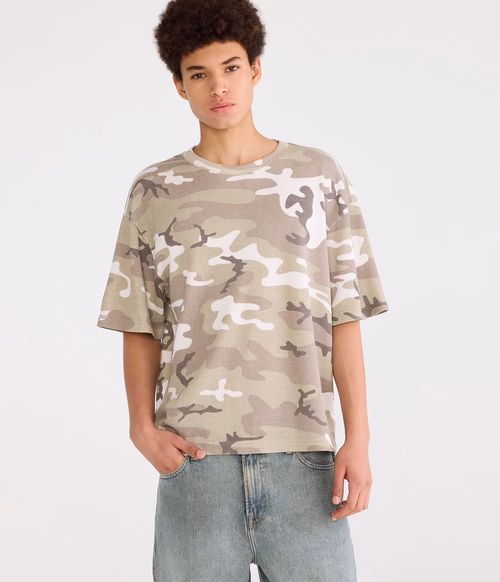 Camo Waffle Crew Tee garland