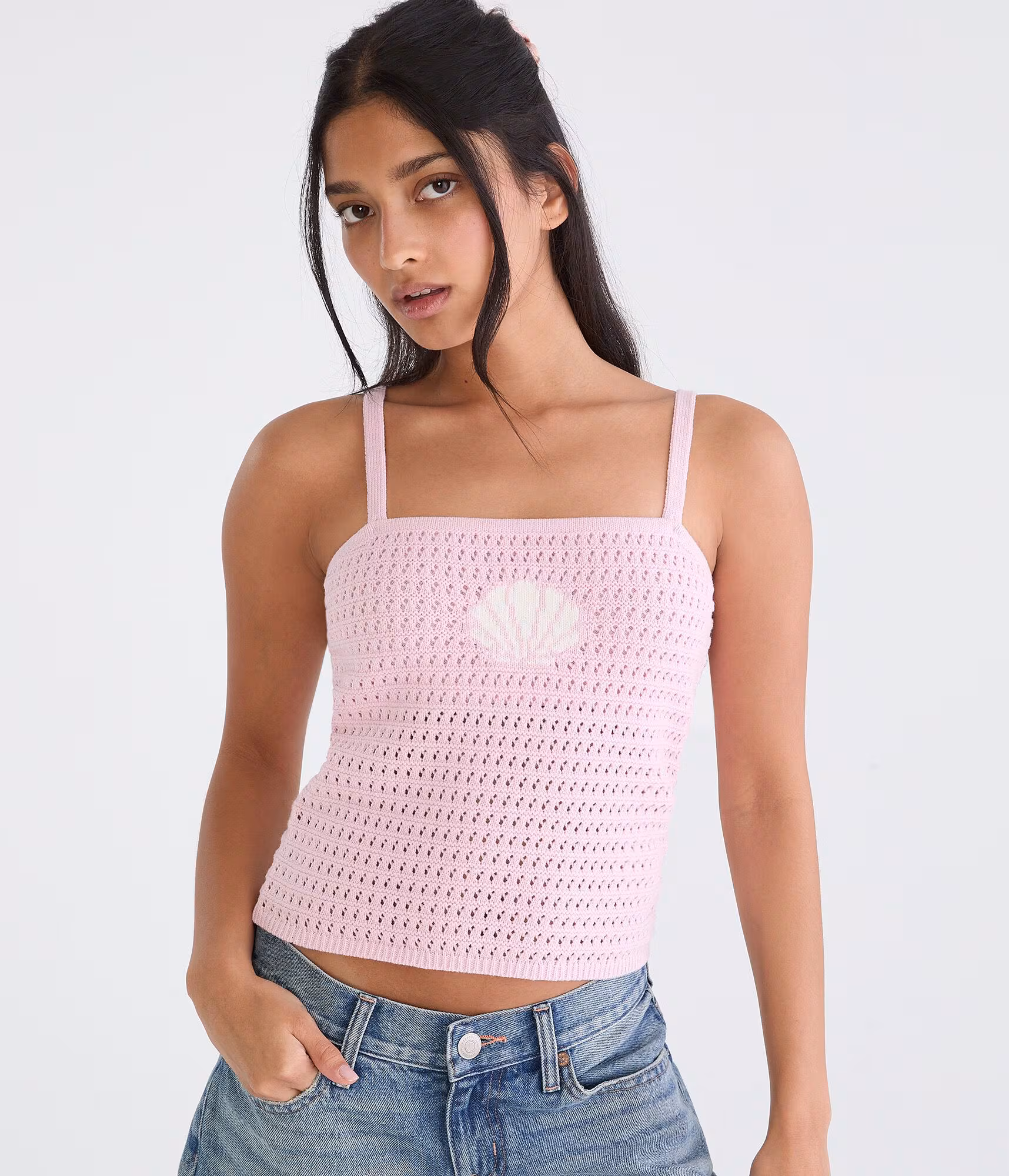 Seashell Sweater Tube Top mermaid pink