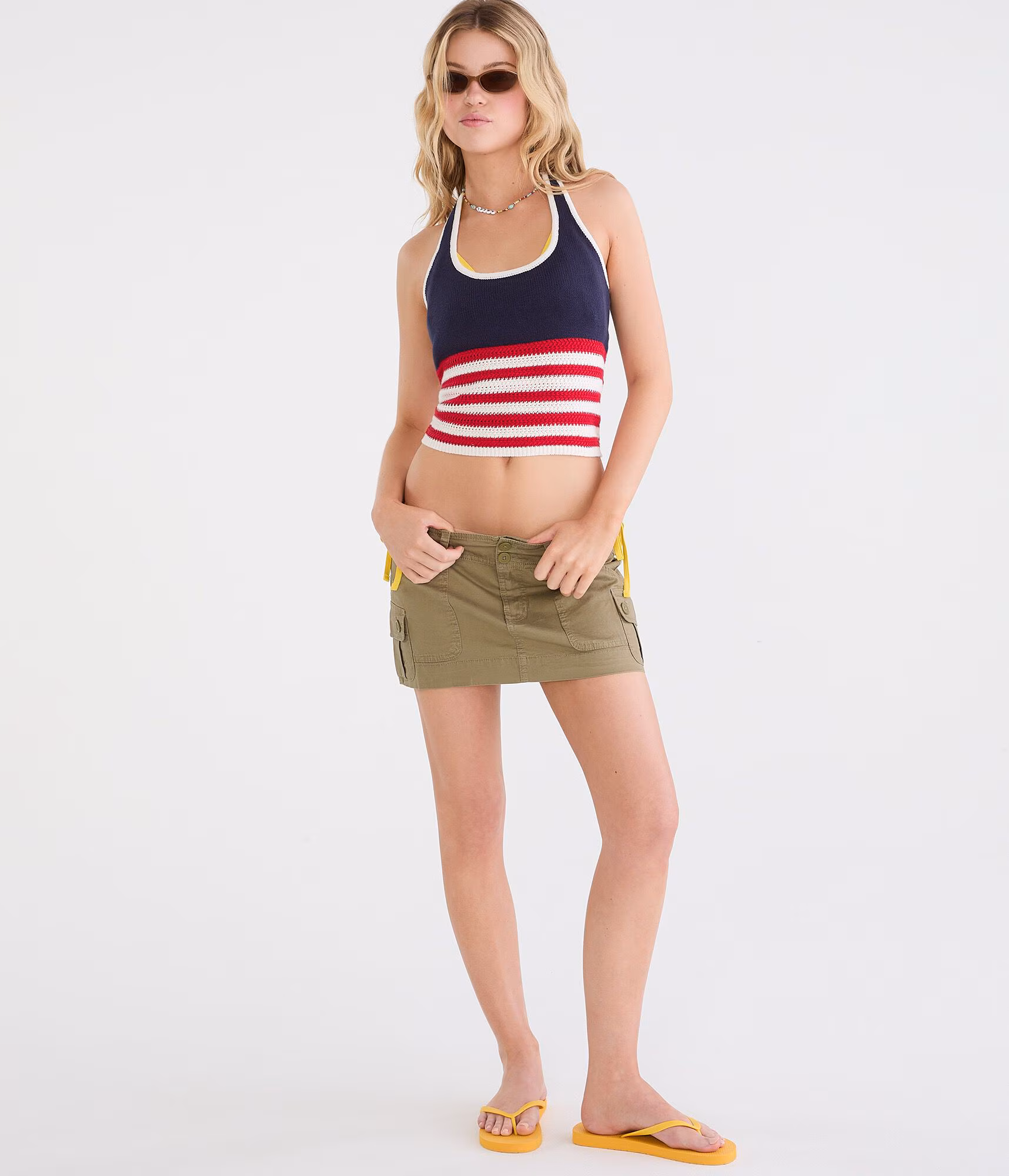 Americana Sweater Halter Top naval blue
