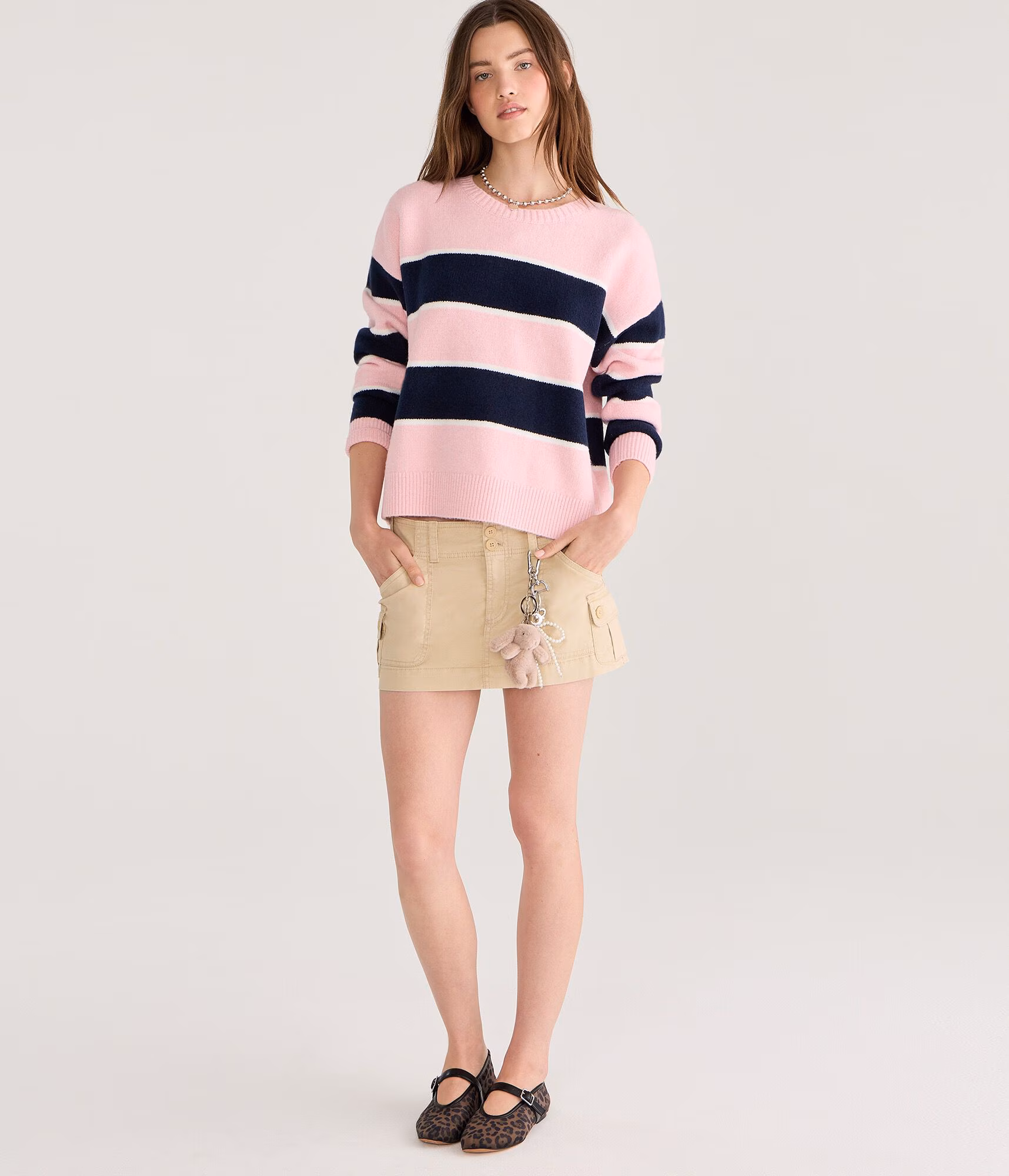 Twill Cargo Low-Rise Mini Skirt truffle taupe