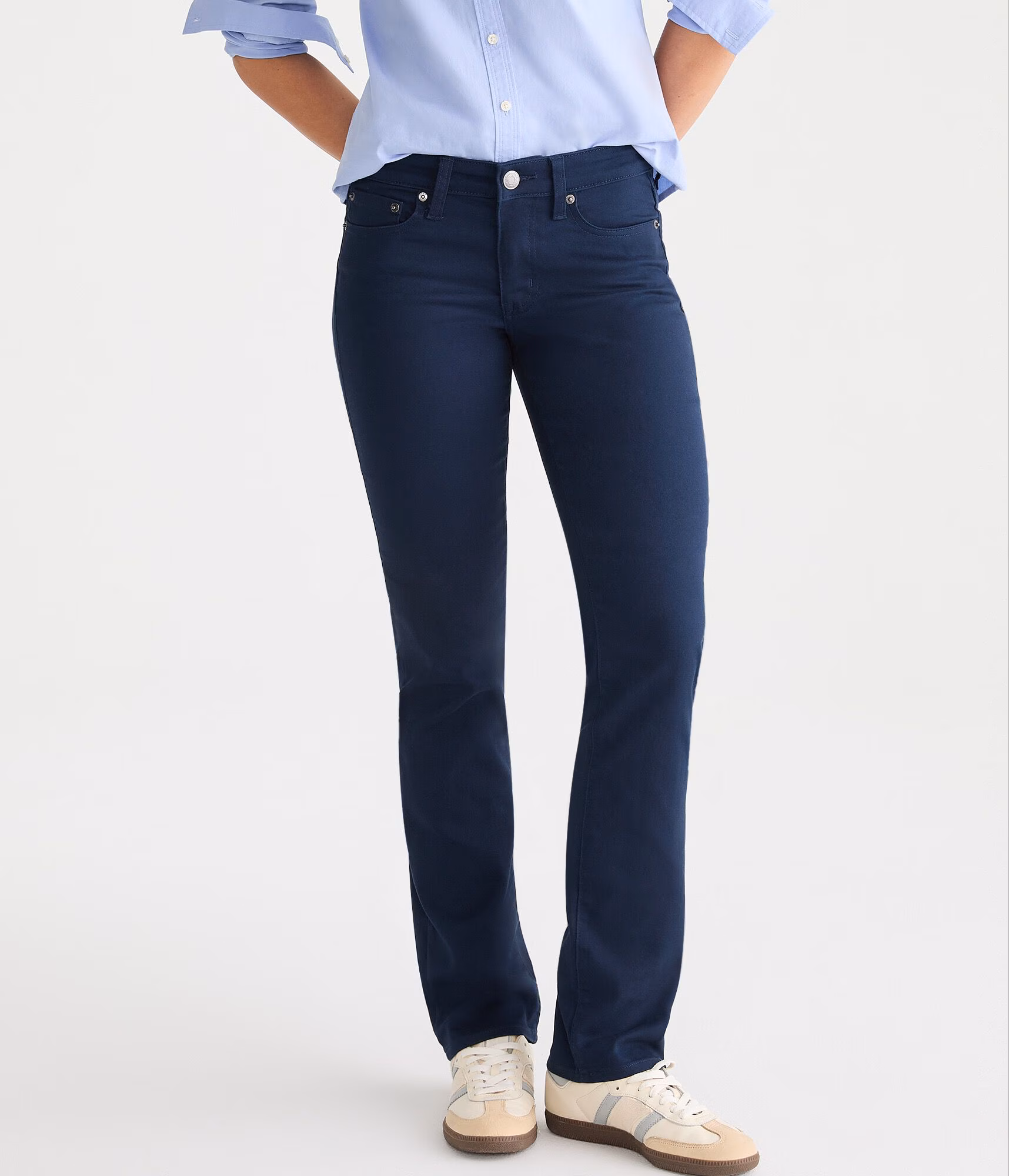 Seriously Stretchy Mid-Rise Straight Uniform Pants navy prep