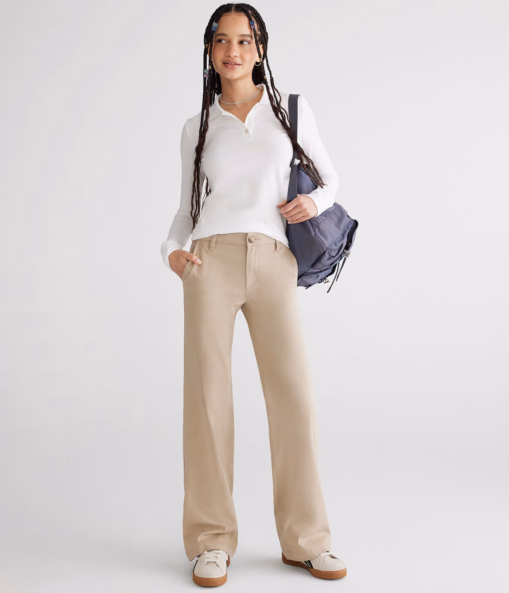 Low-Rise Baggy Wide Leg Pants summer tan