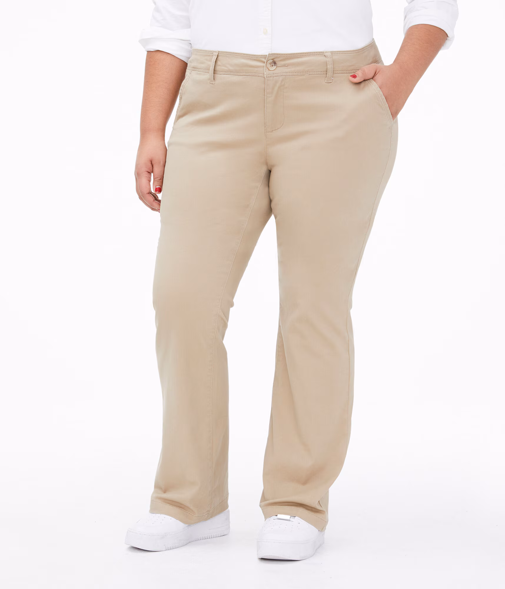 Curvy Twill Uniform Pants summer tan