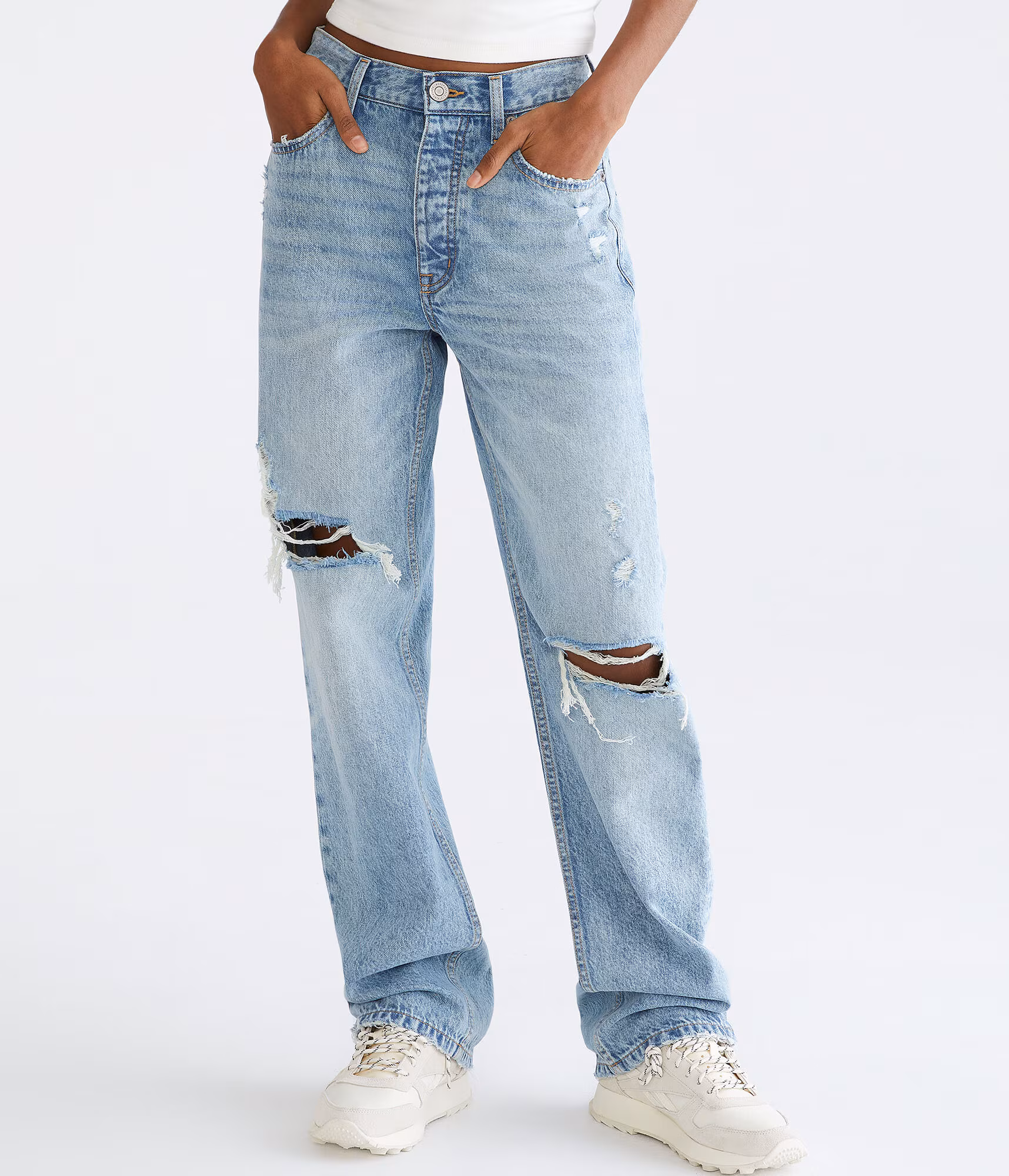 High-Rise Baggy Jean medium wash