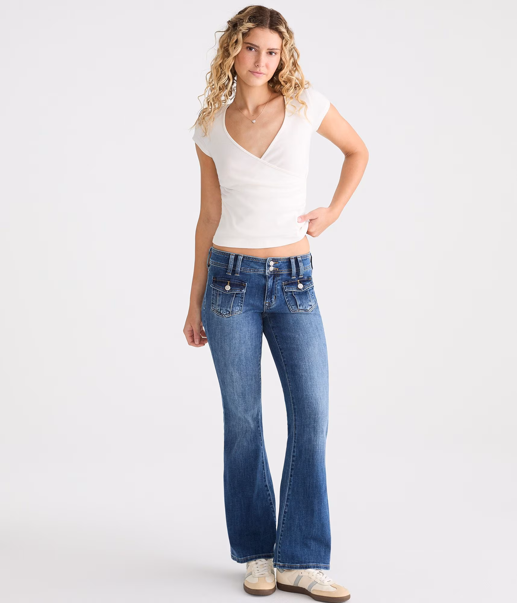 Low-Rise Flare Jean dark wash
