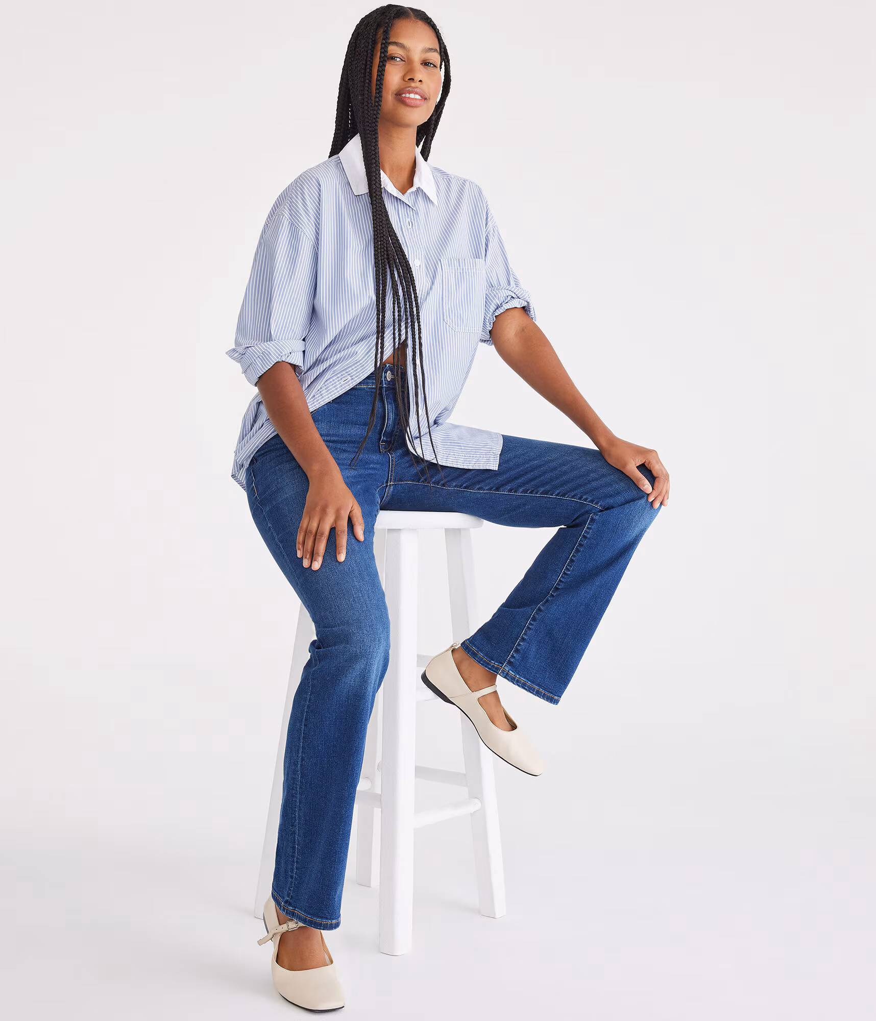 Curvy Mid-Rise Bootcut Jean dark wash