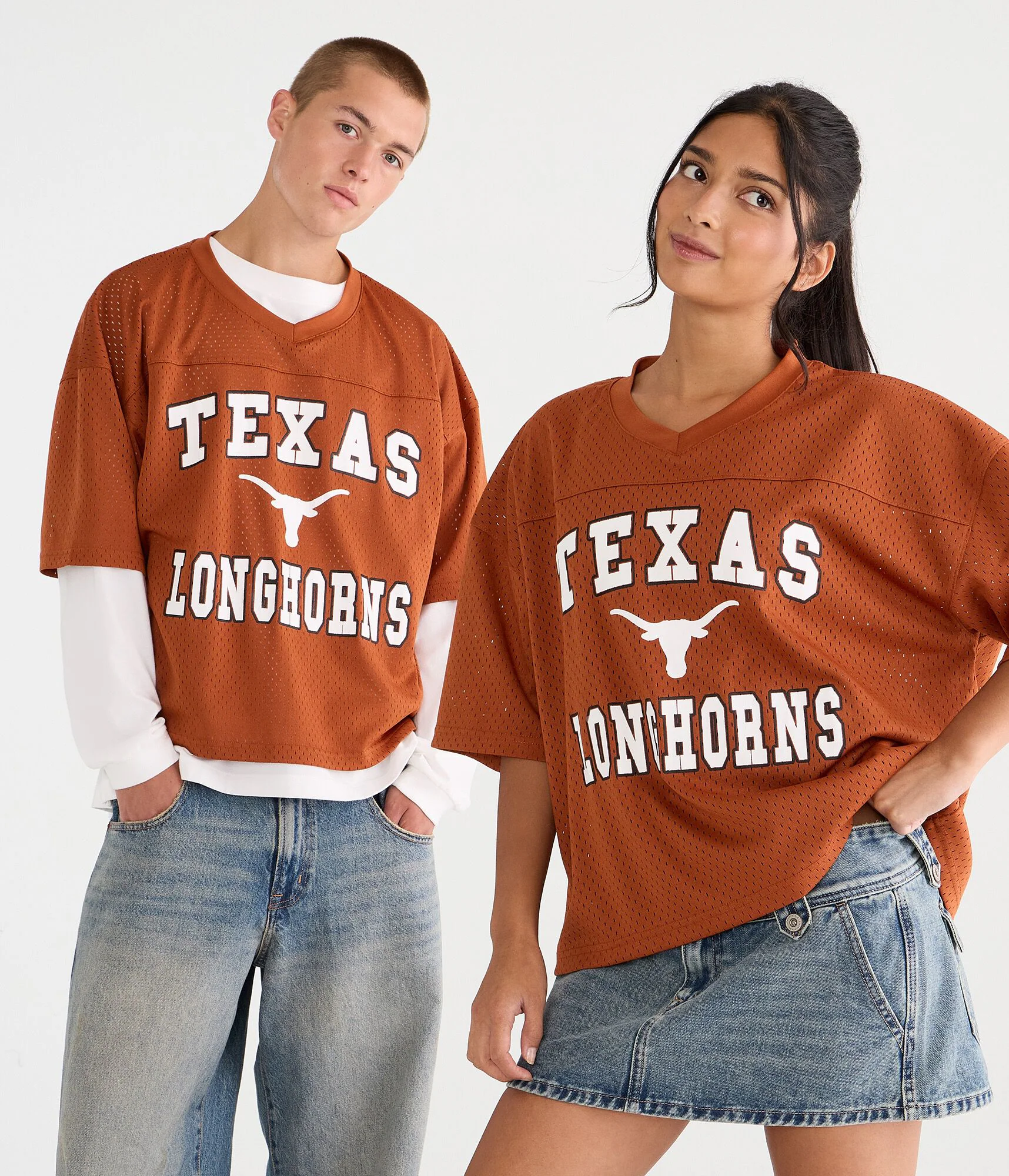 Texas Longhorns Boxy Mesh V-Neck Top goldfish