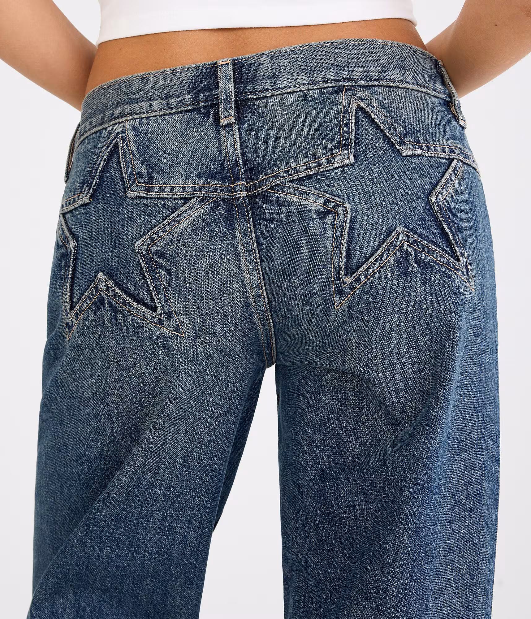 Super Low-Rise Baggy Wide Leg Star Jean dark wash