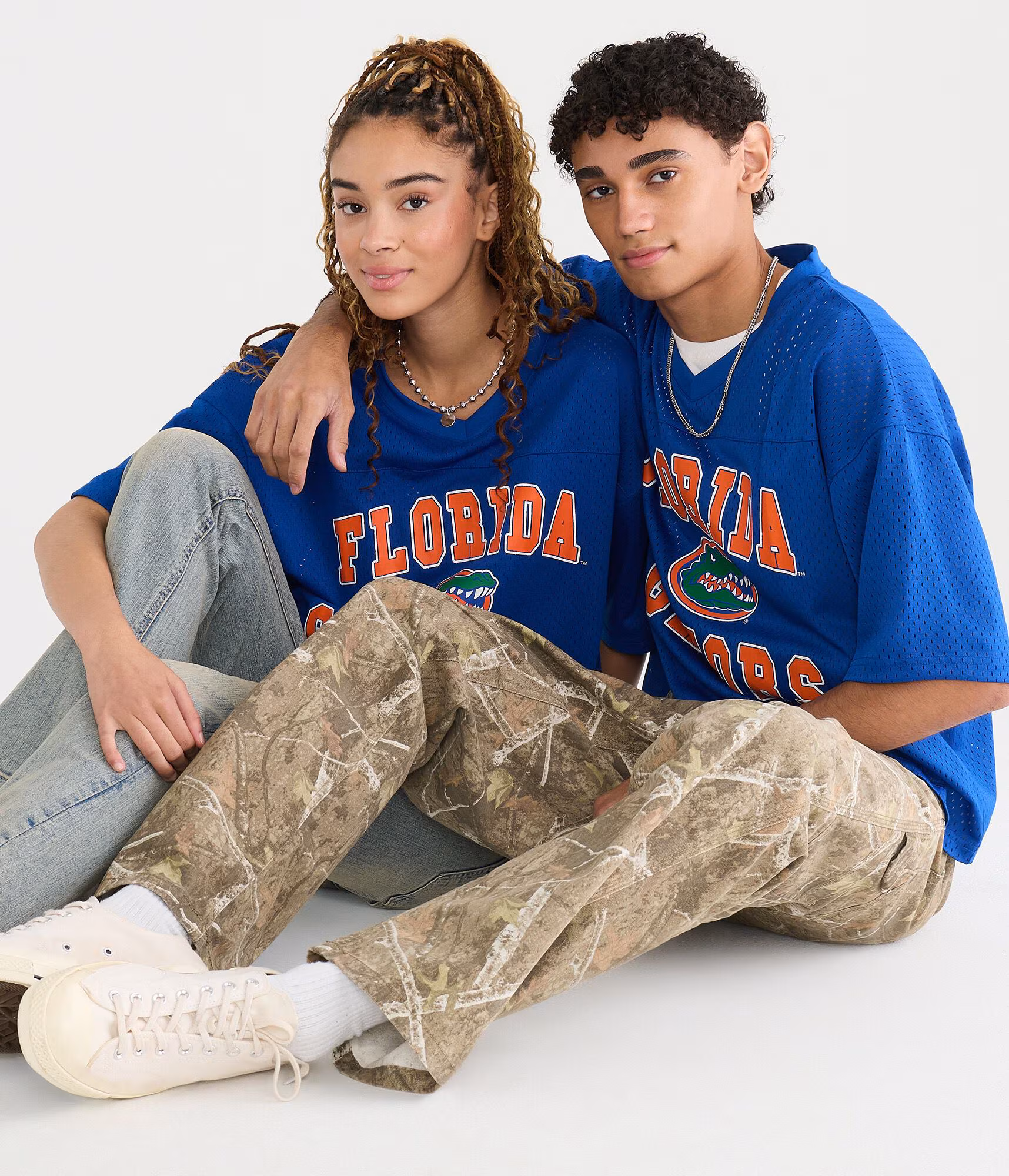 Florida Gators Boxy Mesh V-Neck Top blue