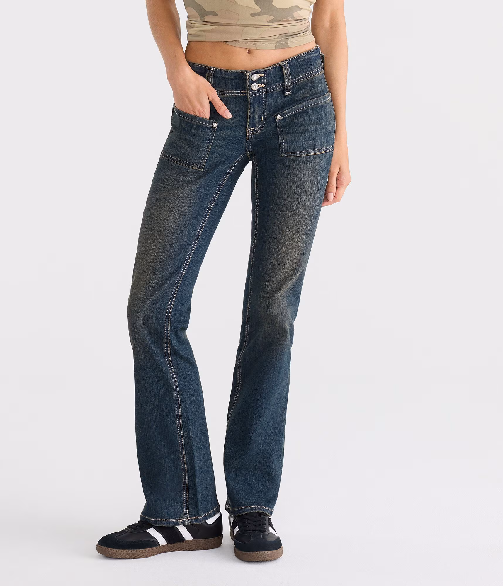 Super Low-Rise Bootcut Jean dark wash