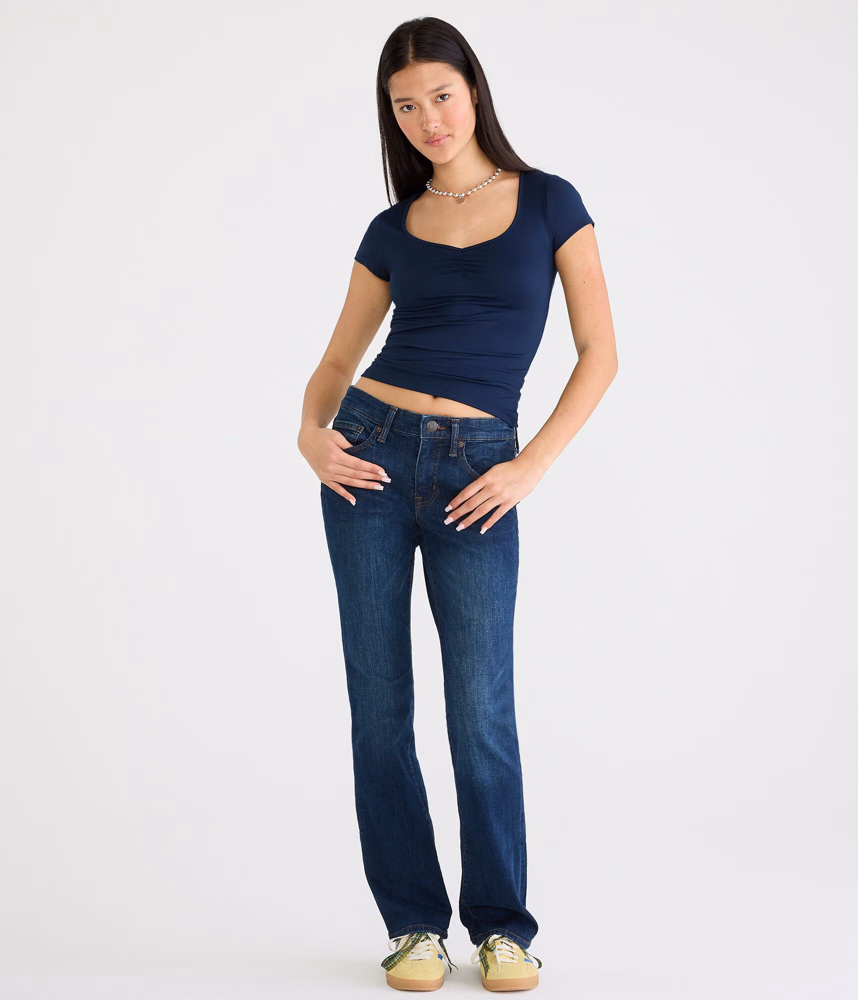 Mid-Rise Bootcut Jean dark wash