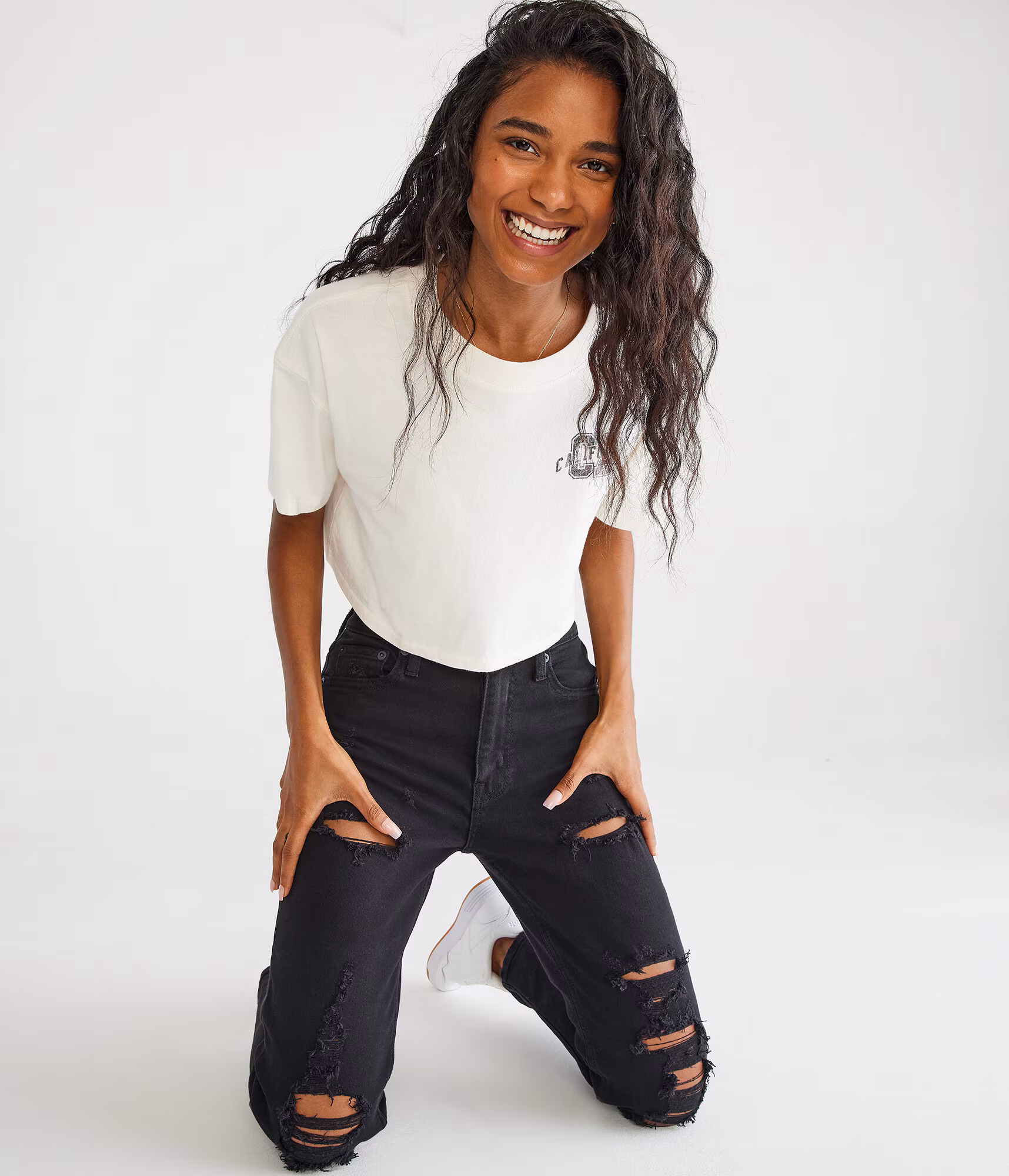 High-Rise Stretch Mom Jean black