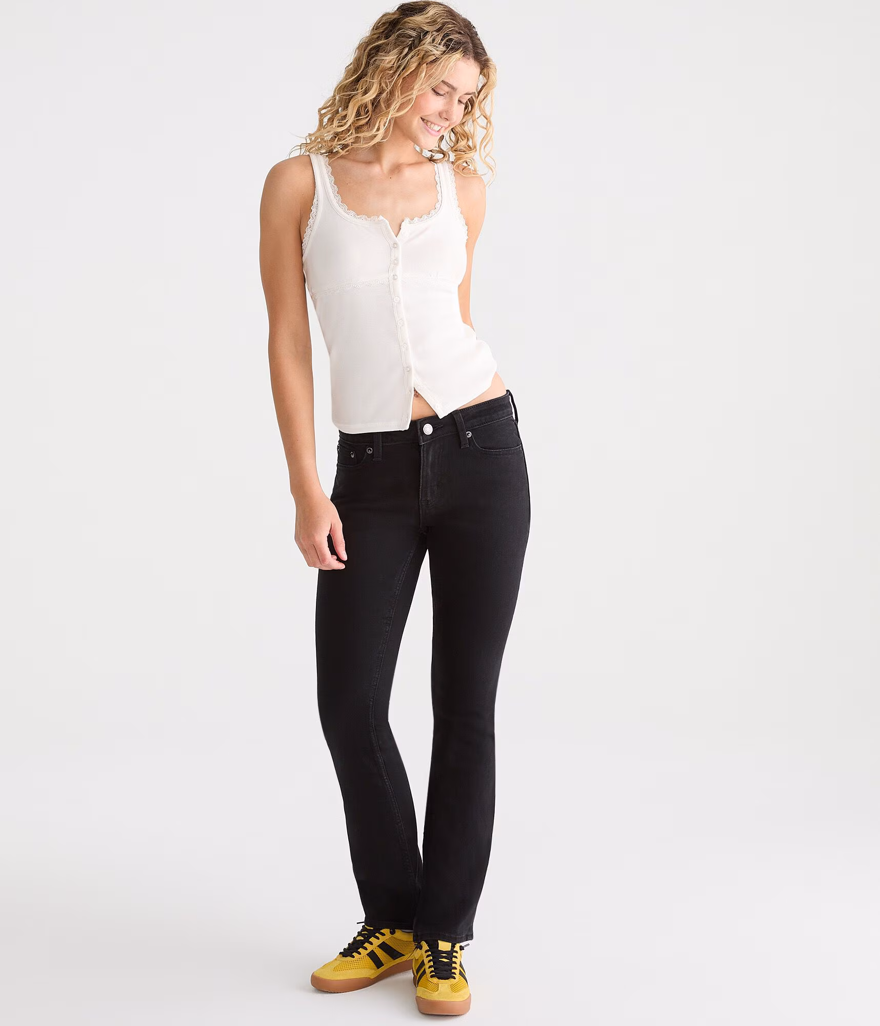 Mid-Rise Bootcut Jean black
