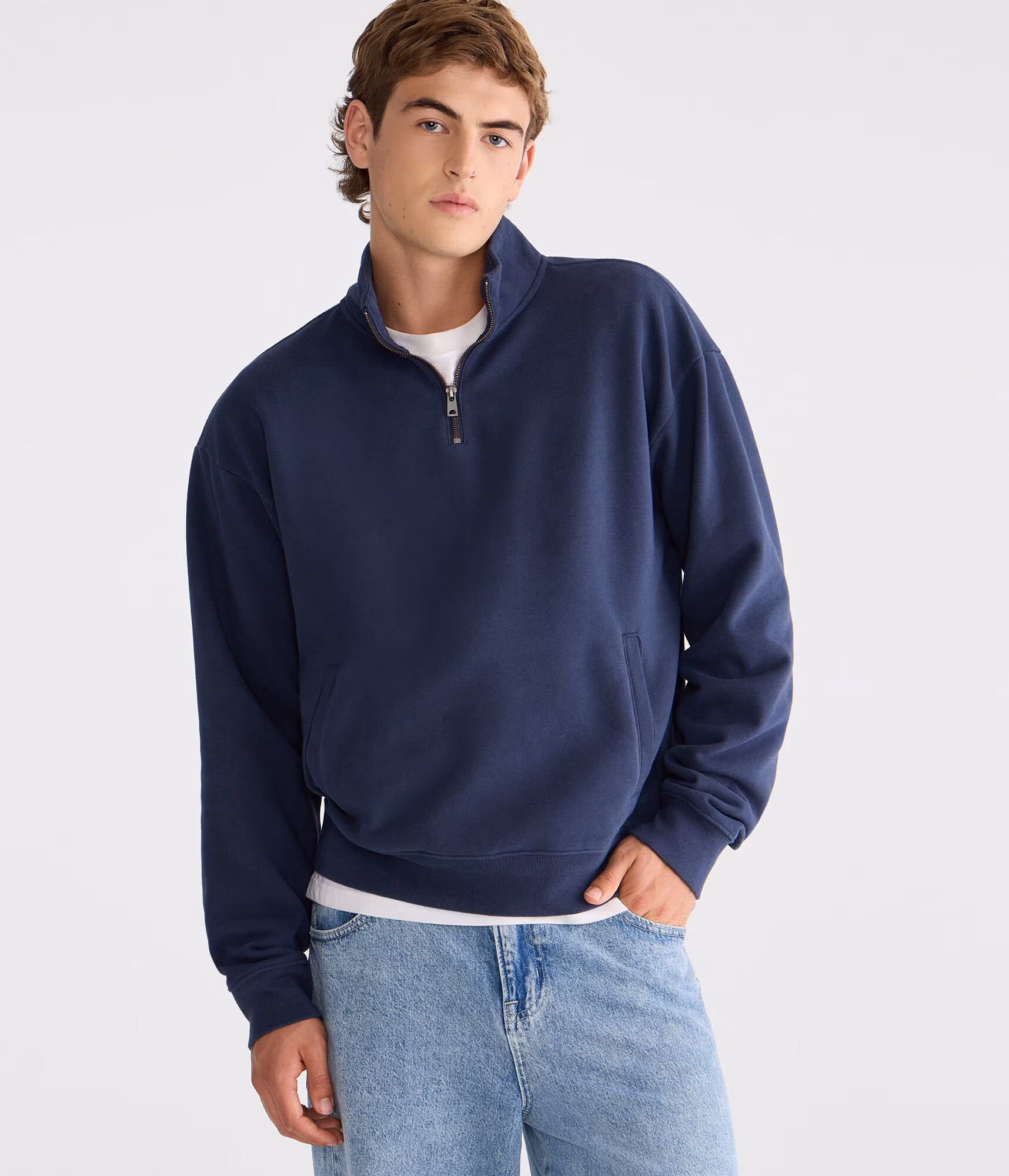 Cloud Soft Boxy Quarter-Zip Sweatshirt