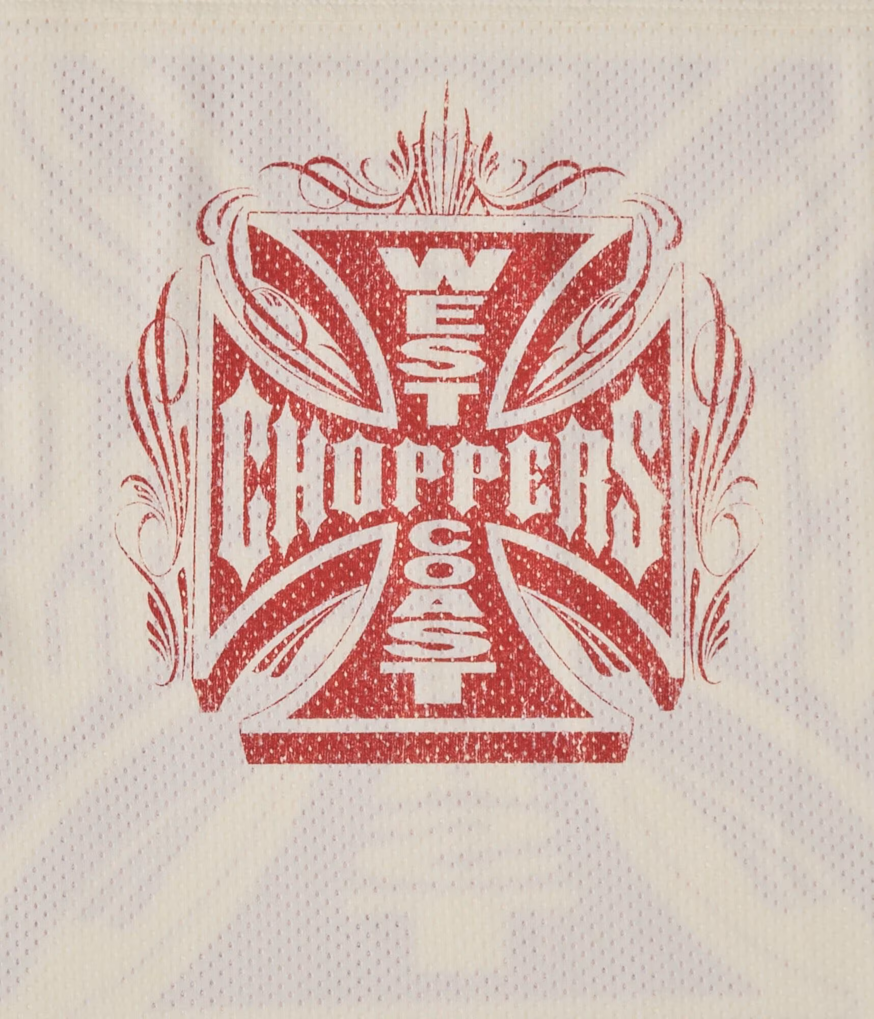 West Coast Choppers V-Neck Boxy Mesh Jersey cream