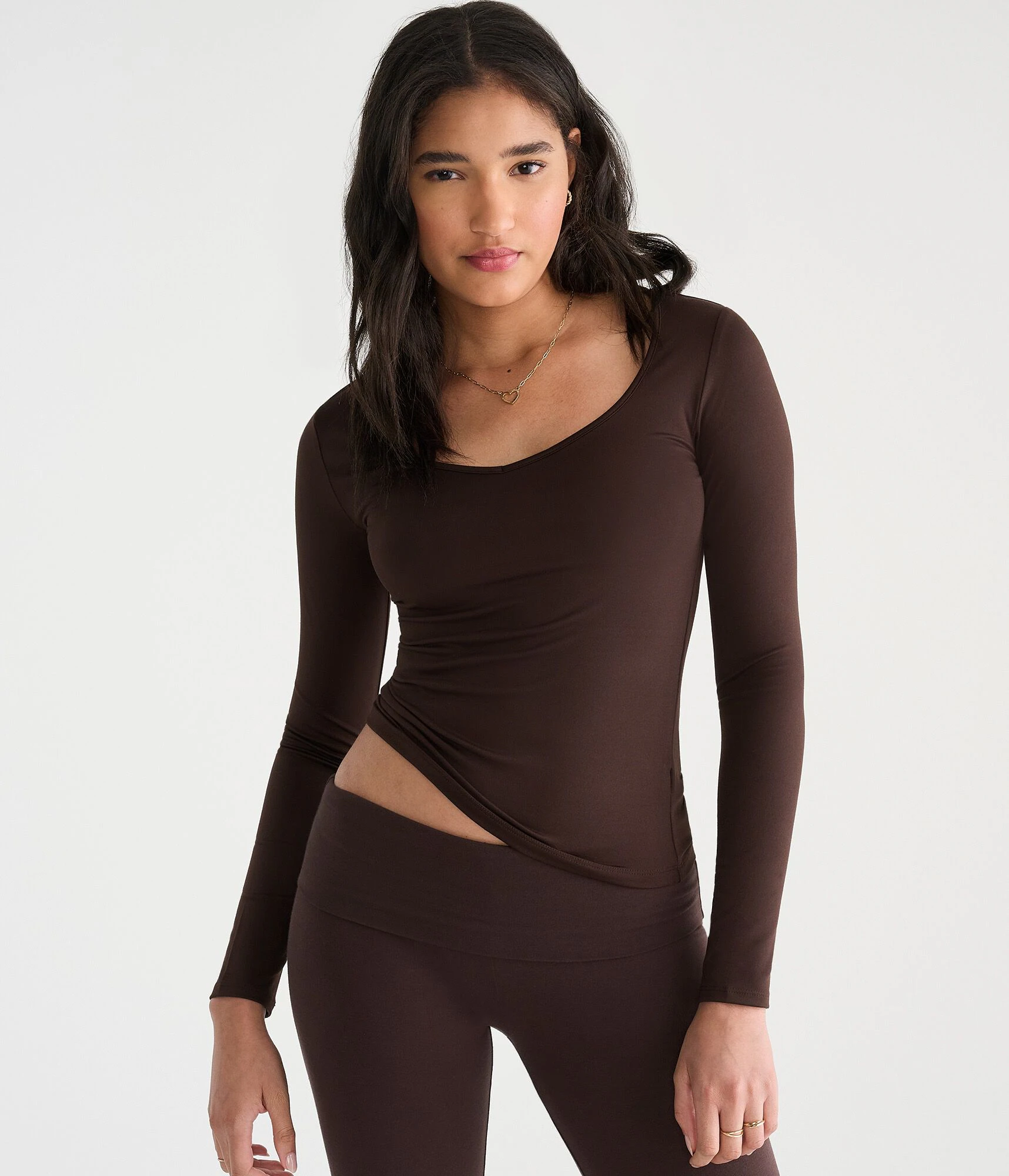 Long Sleeve Buttery Soft Seamless Sweetheart Tee