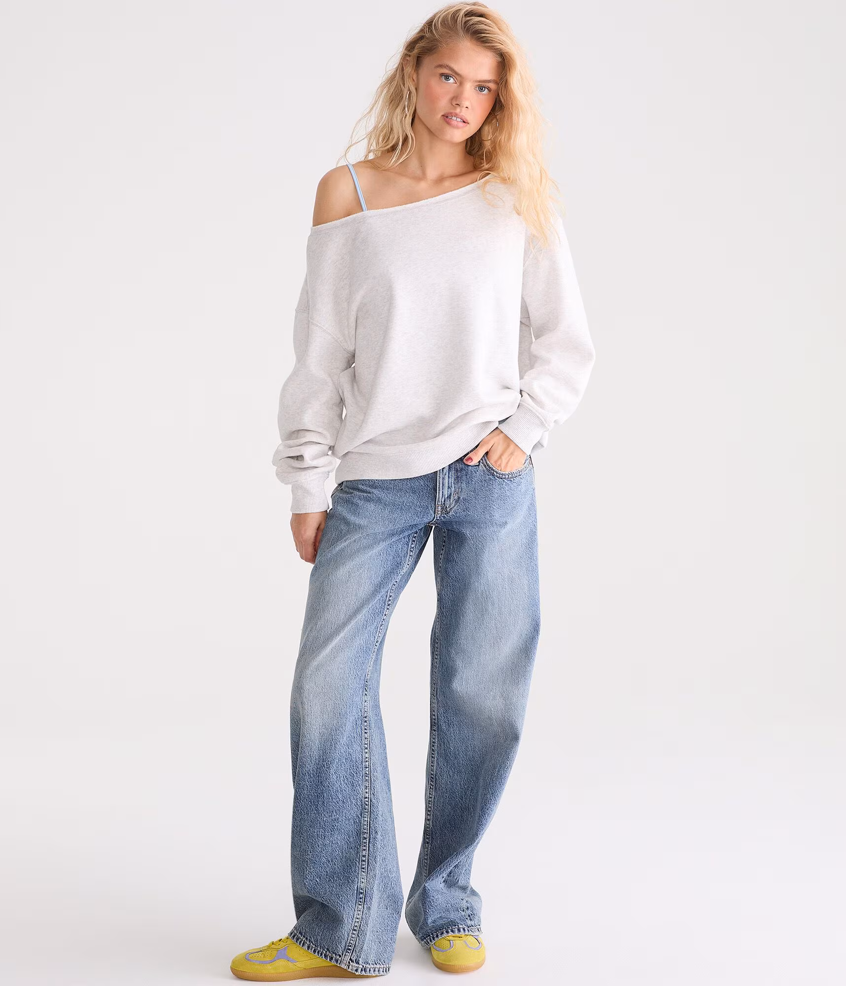 Cloud Soft Oversized Off-The-Shoulder Sweatshirt