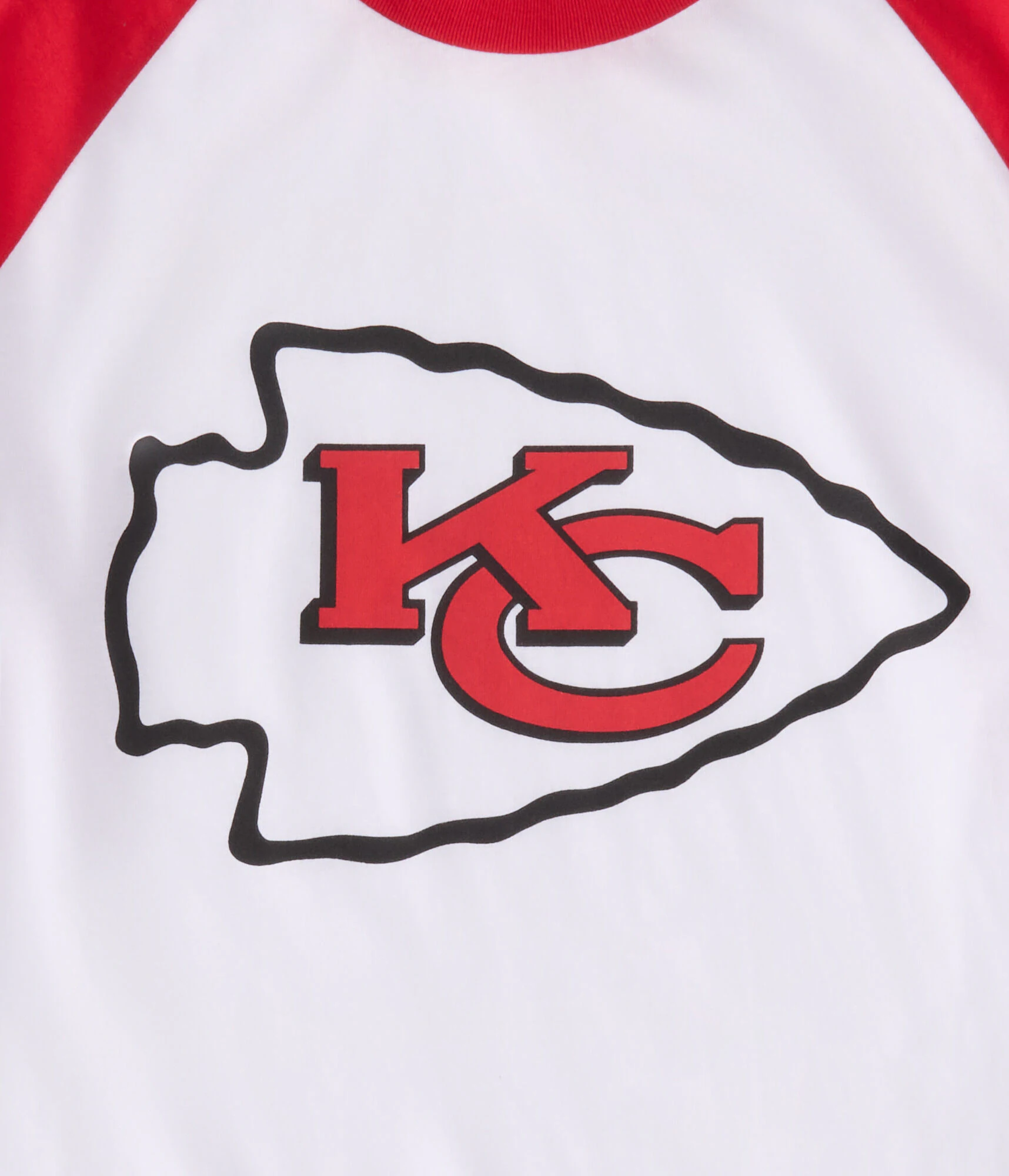 3/4 Sleeve Kansas City Chiefs Relaxed Raglan Tee white