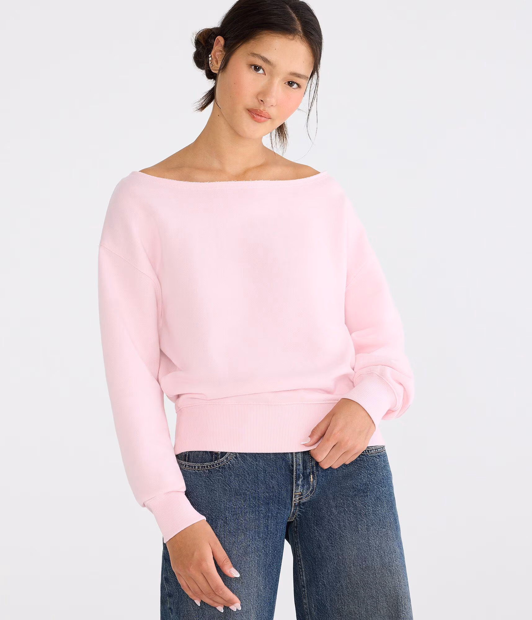 Cloud Soft Oversized Off-The-Shoulder Sweatshirt