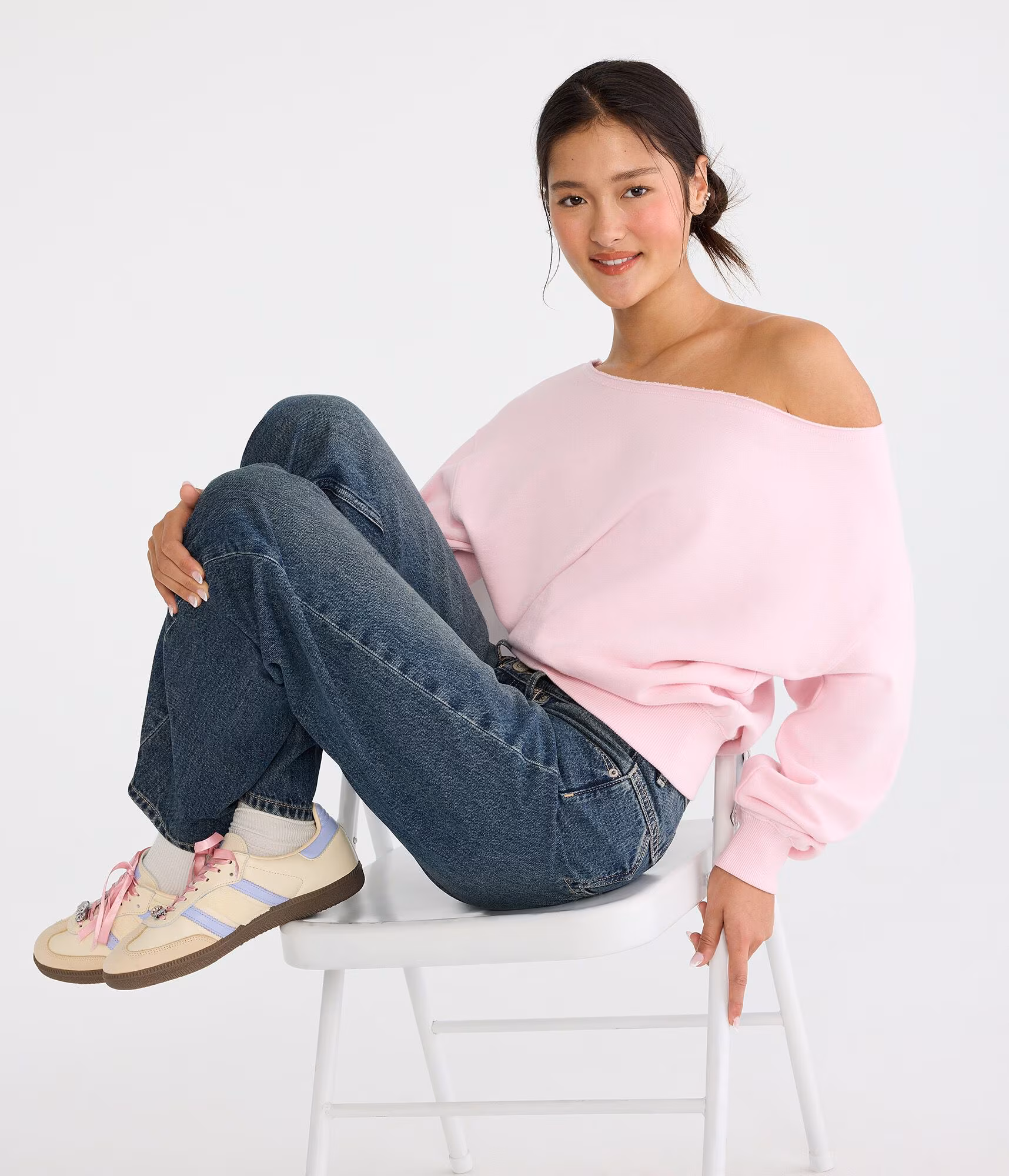 Cloud Soft Oversized Off-The-Shoulder Sweatshirt