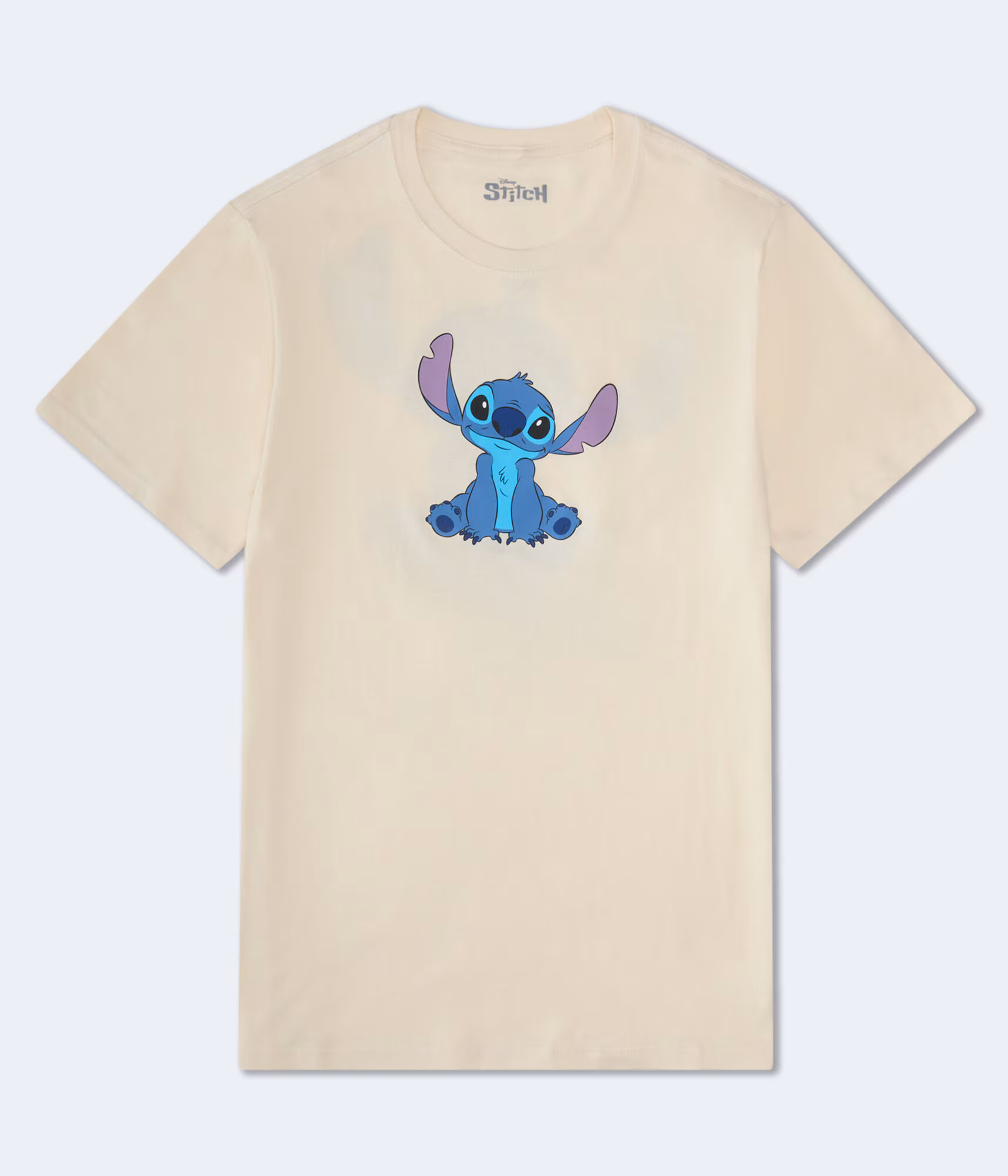 Stitch Sitting Relaxed Graphic Tee cream