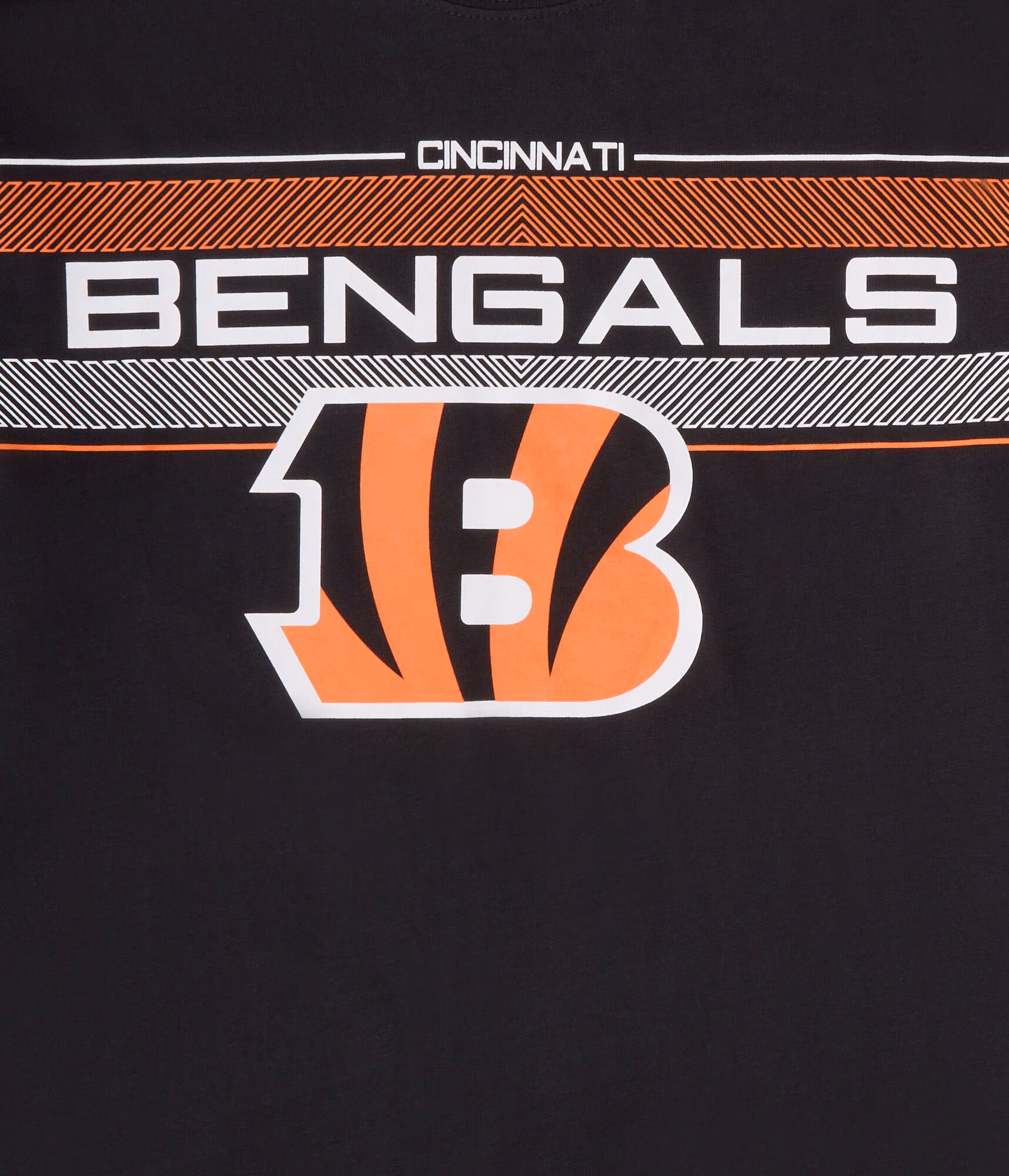 Cincinnati Bengals Chest Stripe Relaxed Graphic Tee black