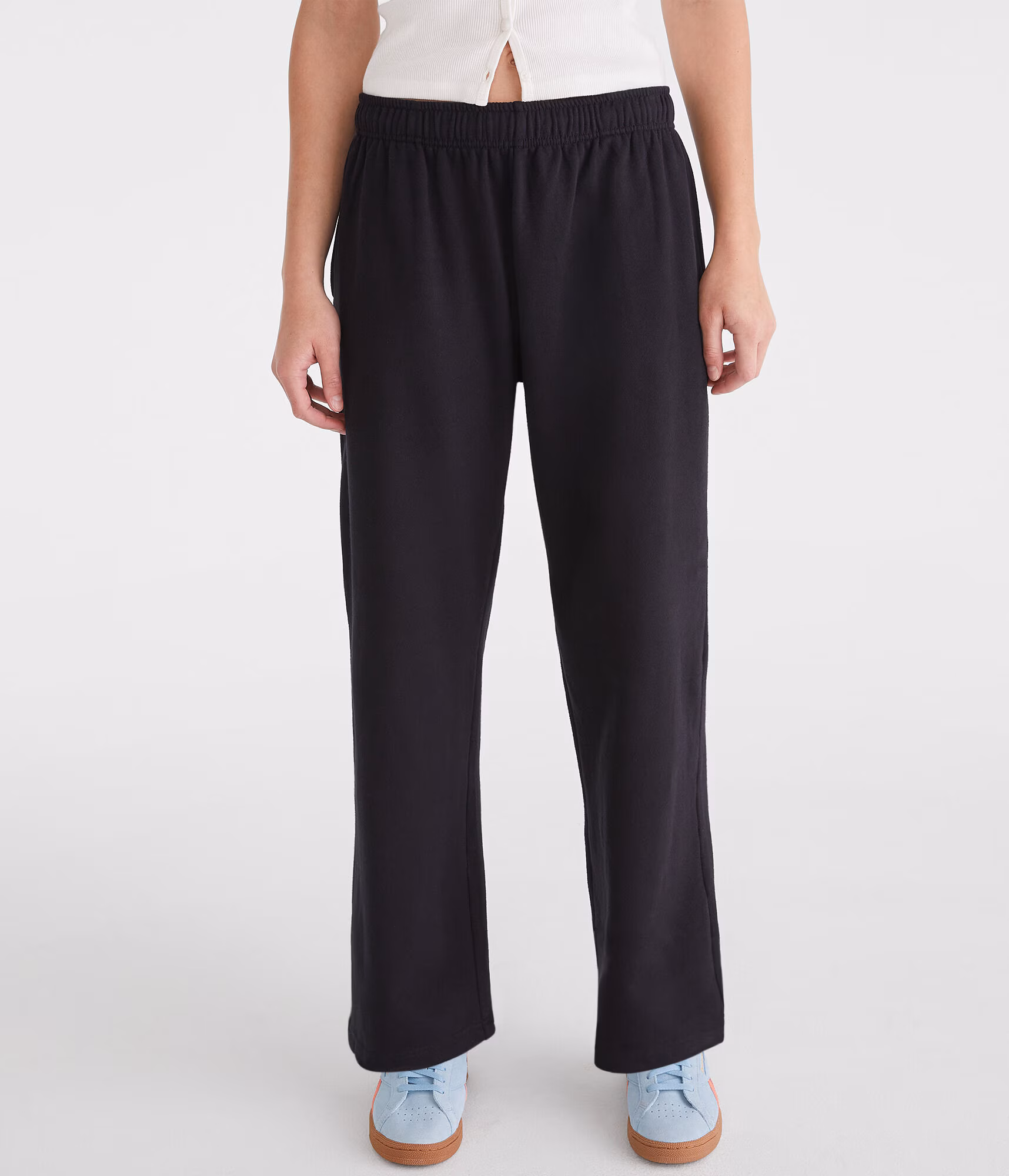 High-Waisted Straight Leg Sweatpants black fox