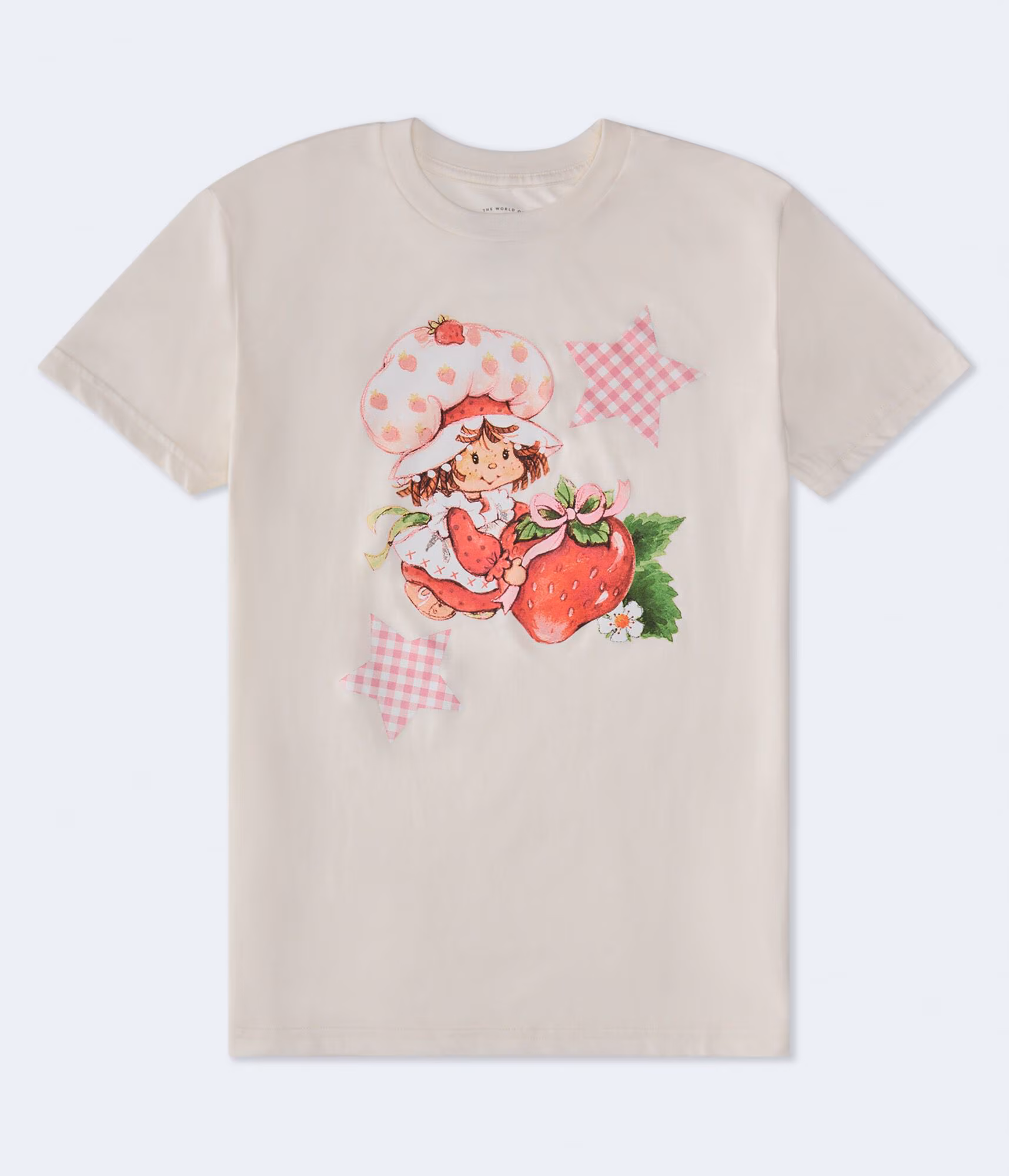 Strawberry Shortcake Gingham Star Relaxed Graphic Tee white