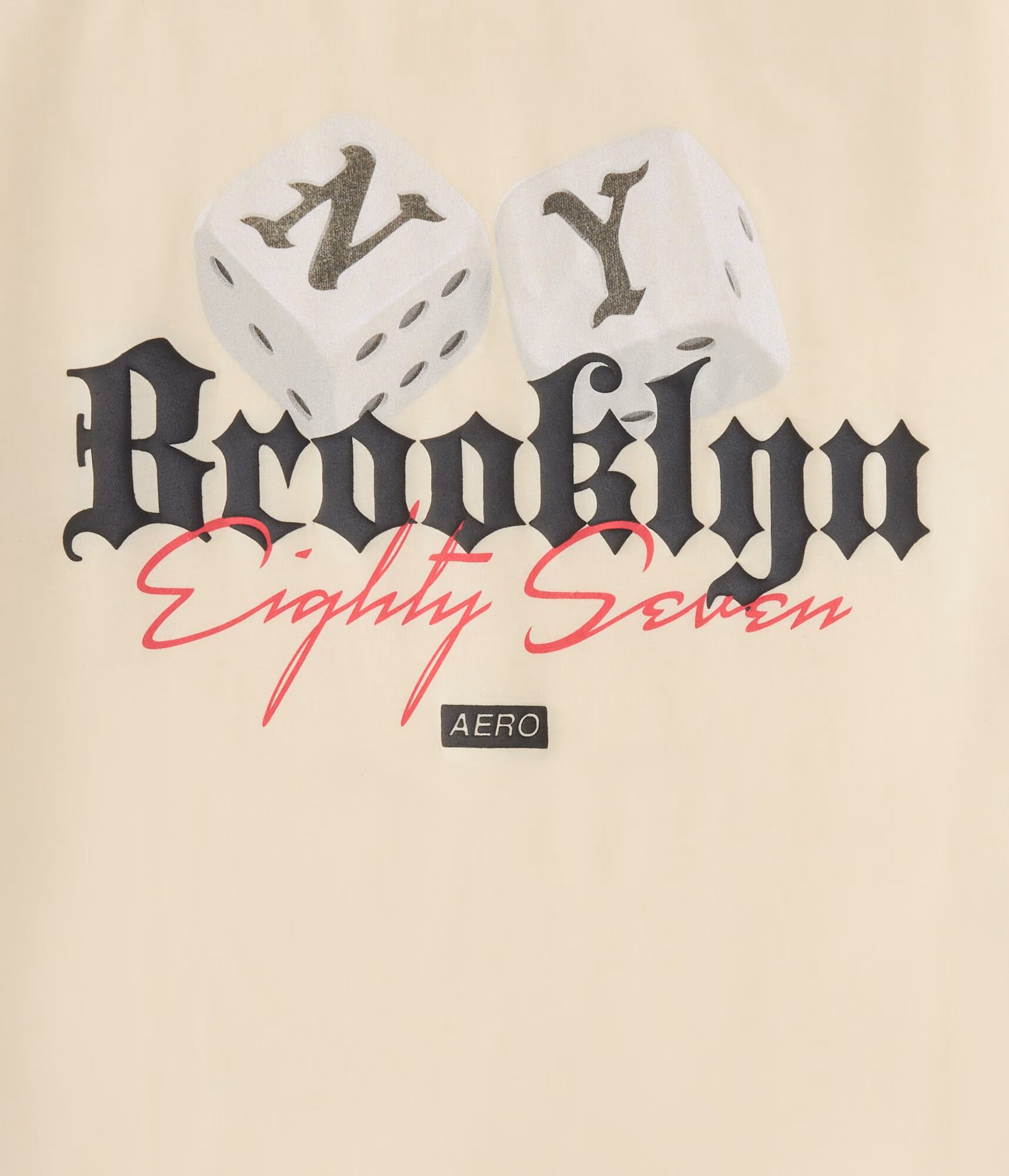 Aero Brooklyn Dice Graphic Tee stark white