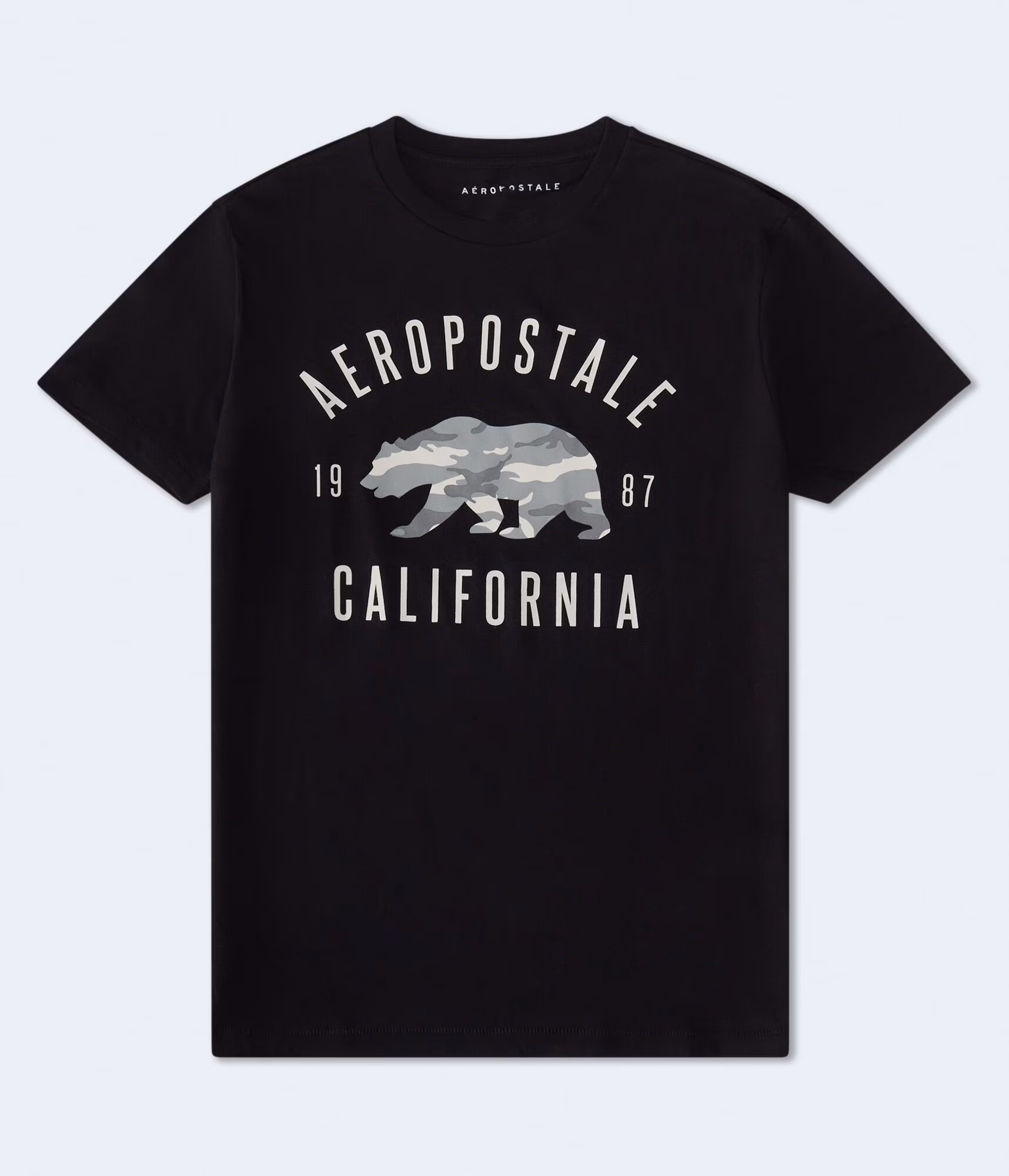 Aeropostale Camo Bear Graphic Tee black fox