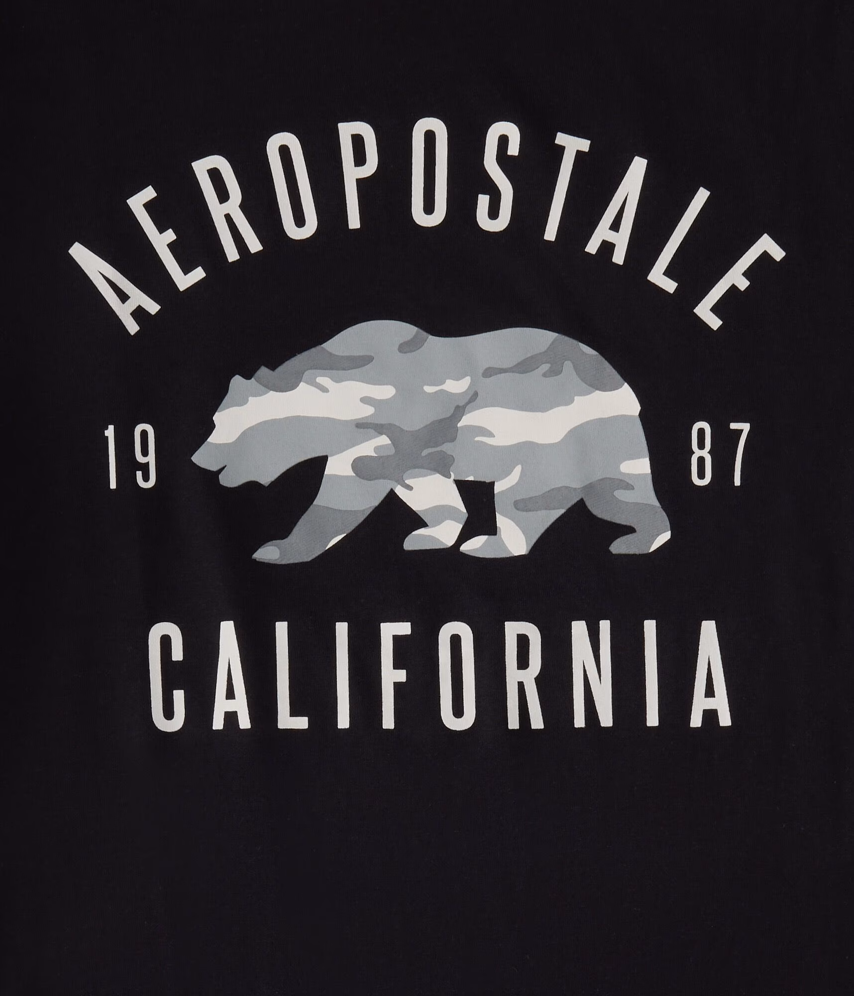 Aeropostale Camo Bear Graphic Tee black fox