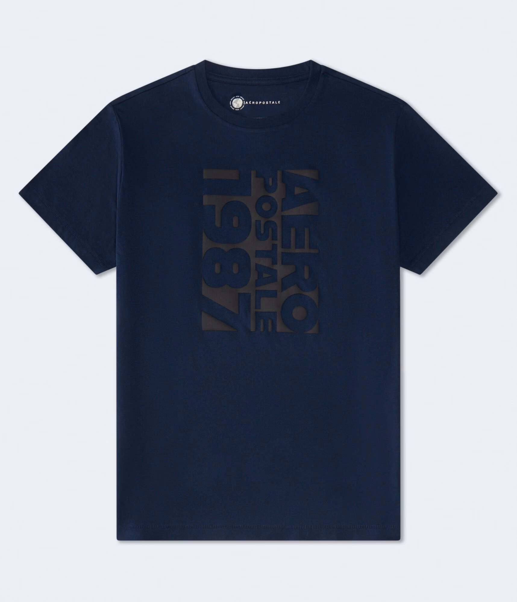Aero Sideways Box Logo Graphic Tee cadet navy