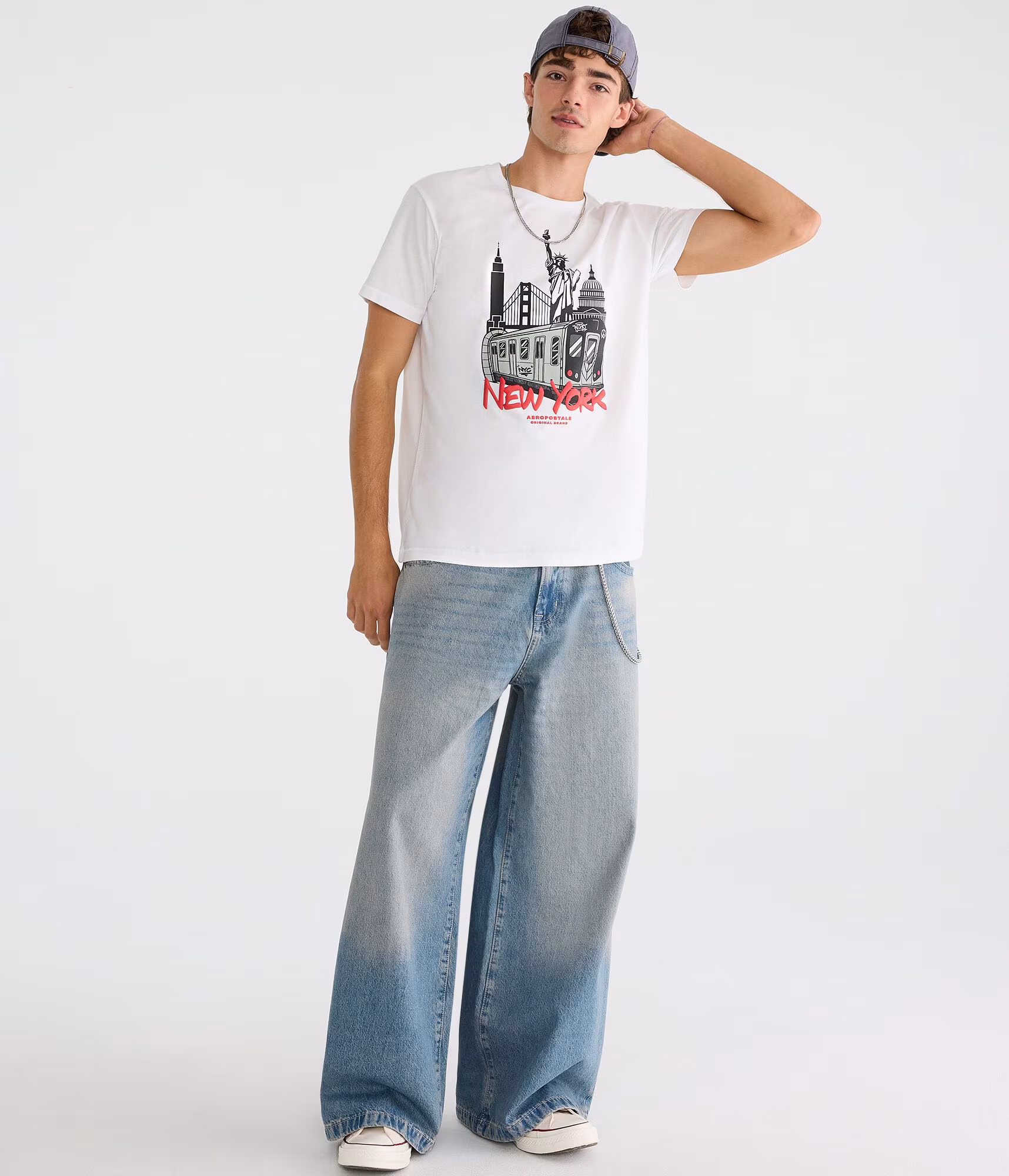 Aero New York Subway Graphic Tee bleach