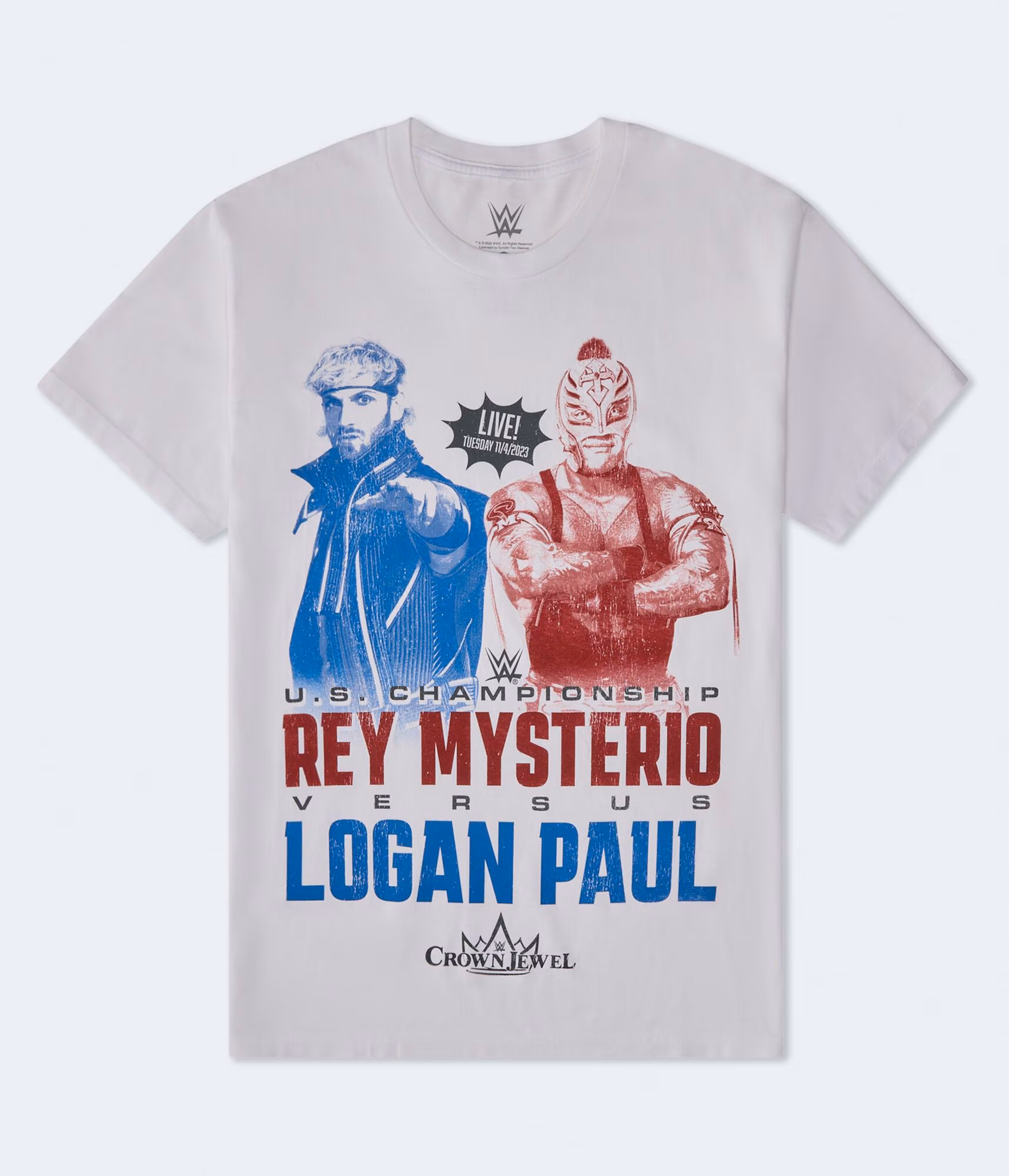 WWE Rey Mysterio vs Logan Paul Relaxed Graphic Tee cream
