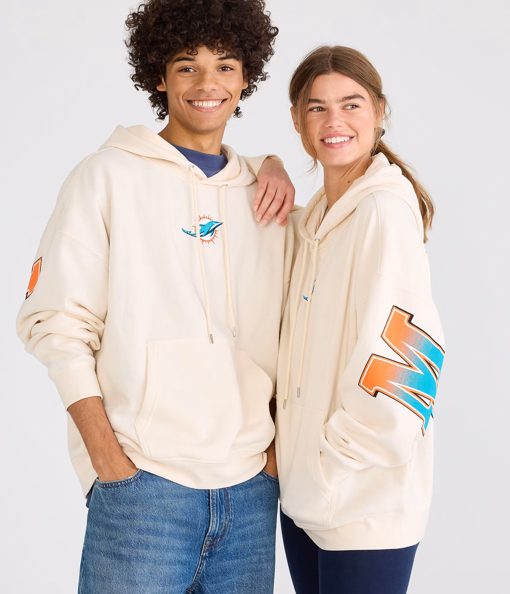 Miami Dolphins Helmet Pullover Hoodie cream