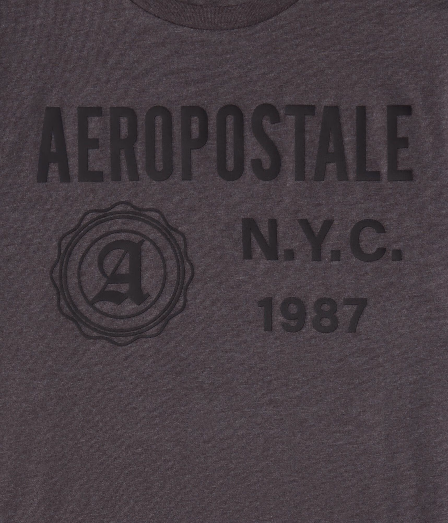 Aero NYC Crest Graphic Tee charcoal heather grey