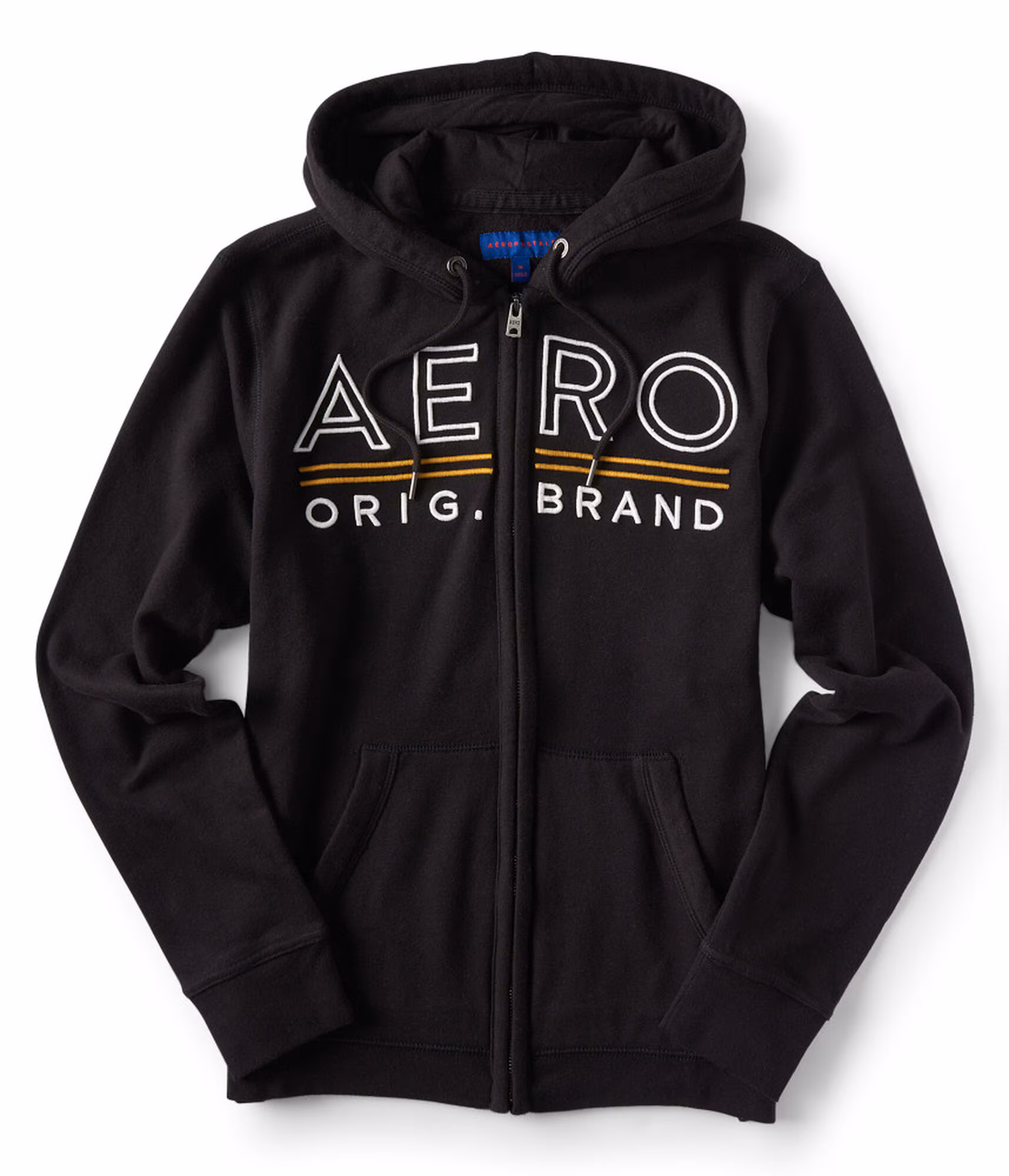 Aero Underlined Logo Zip-Front Hoodie black