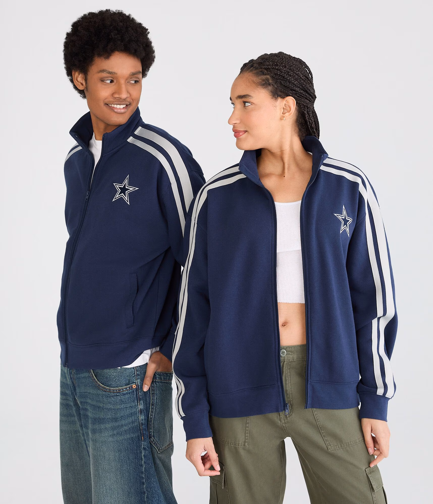 Dallas Cowboys Fleece Track Jacket navy