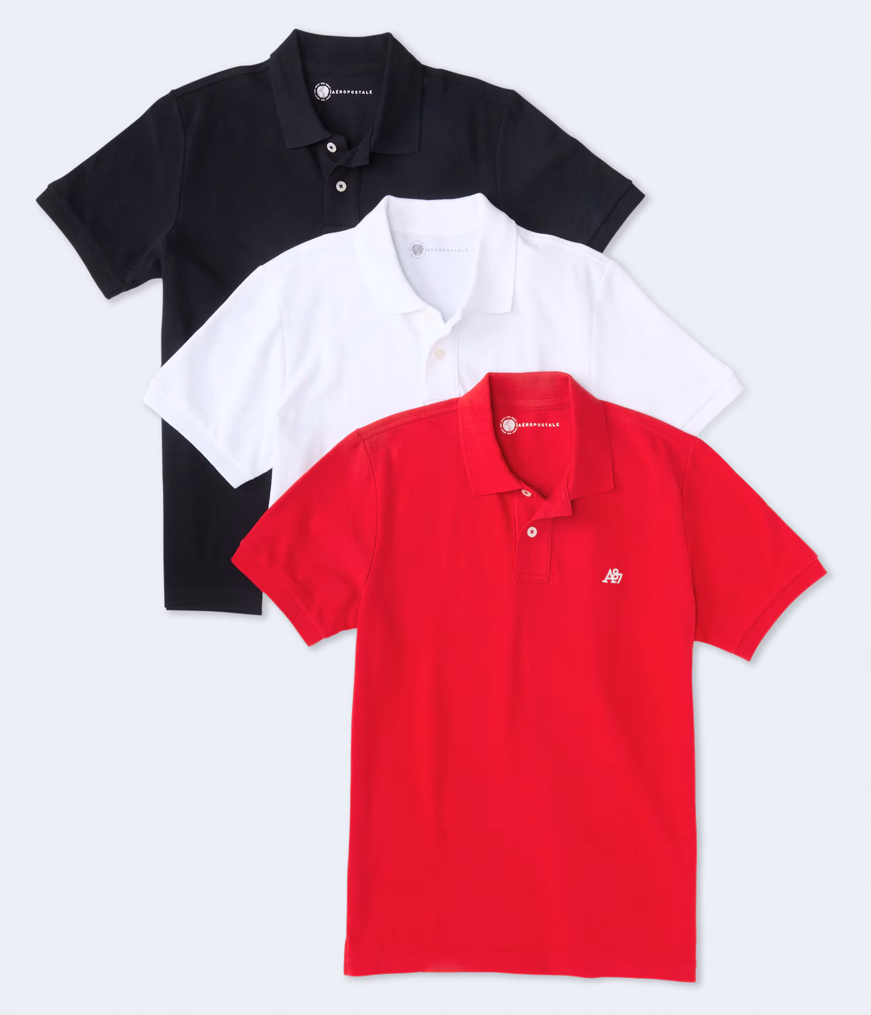 A87 Logo Piqué Polo 3-Pack multi