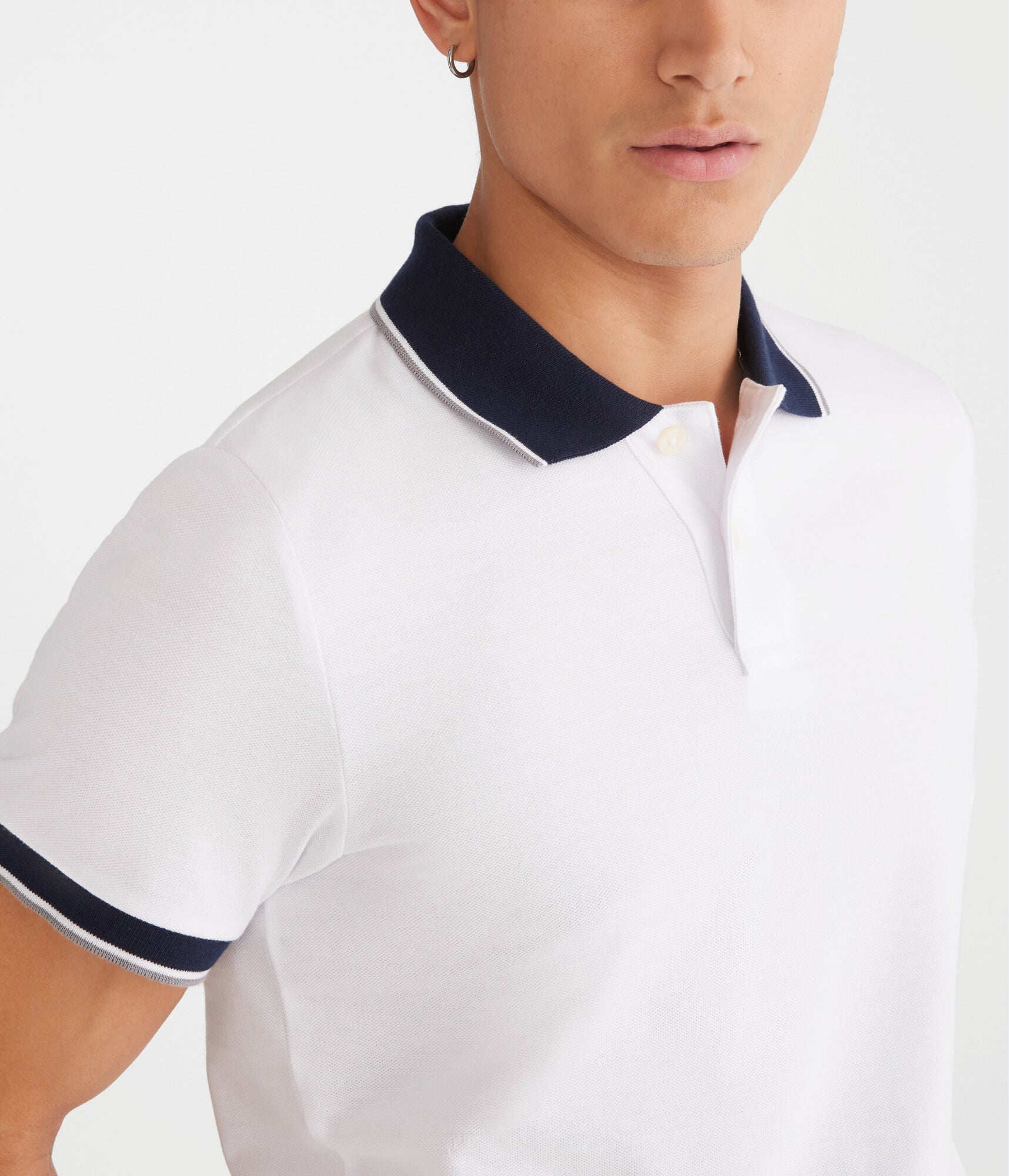 Contrast Tipped Piqué Polo bleach