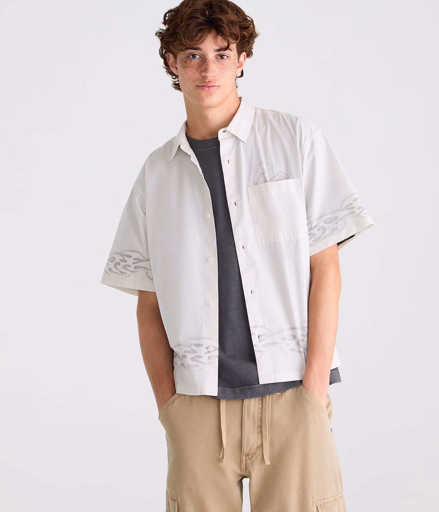 Dragon Flames Boxy Shirt sandy shore