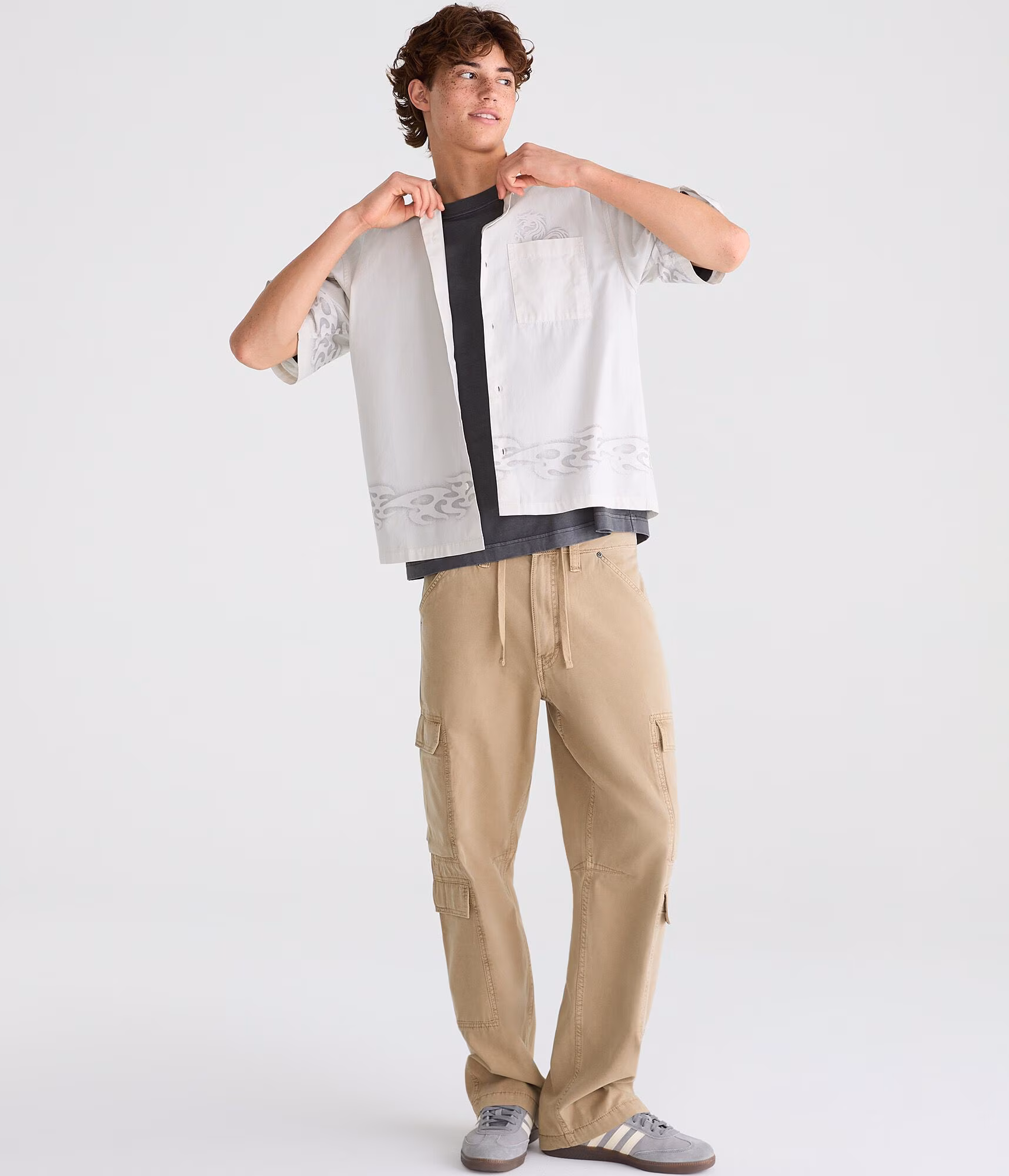 Dragon Flames Boxy Shirt sandy shore
