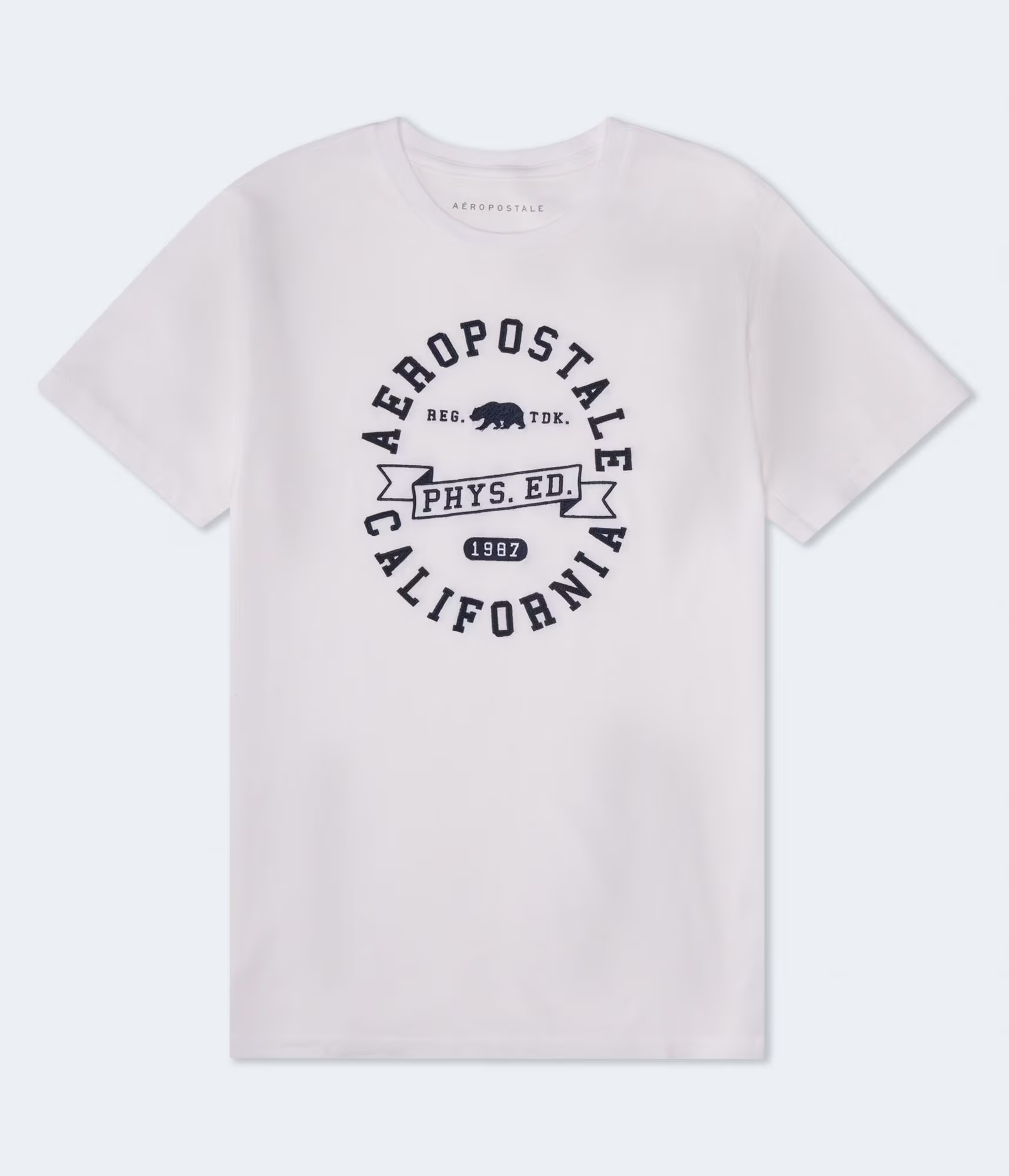 Aeropostale Cali Bear Appliqué Graphic Tee bleach