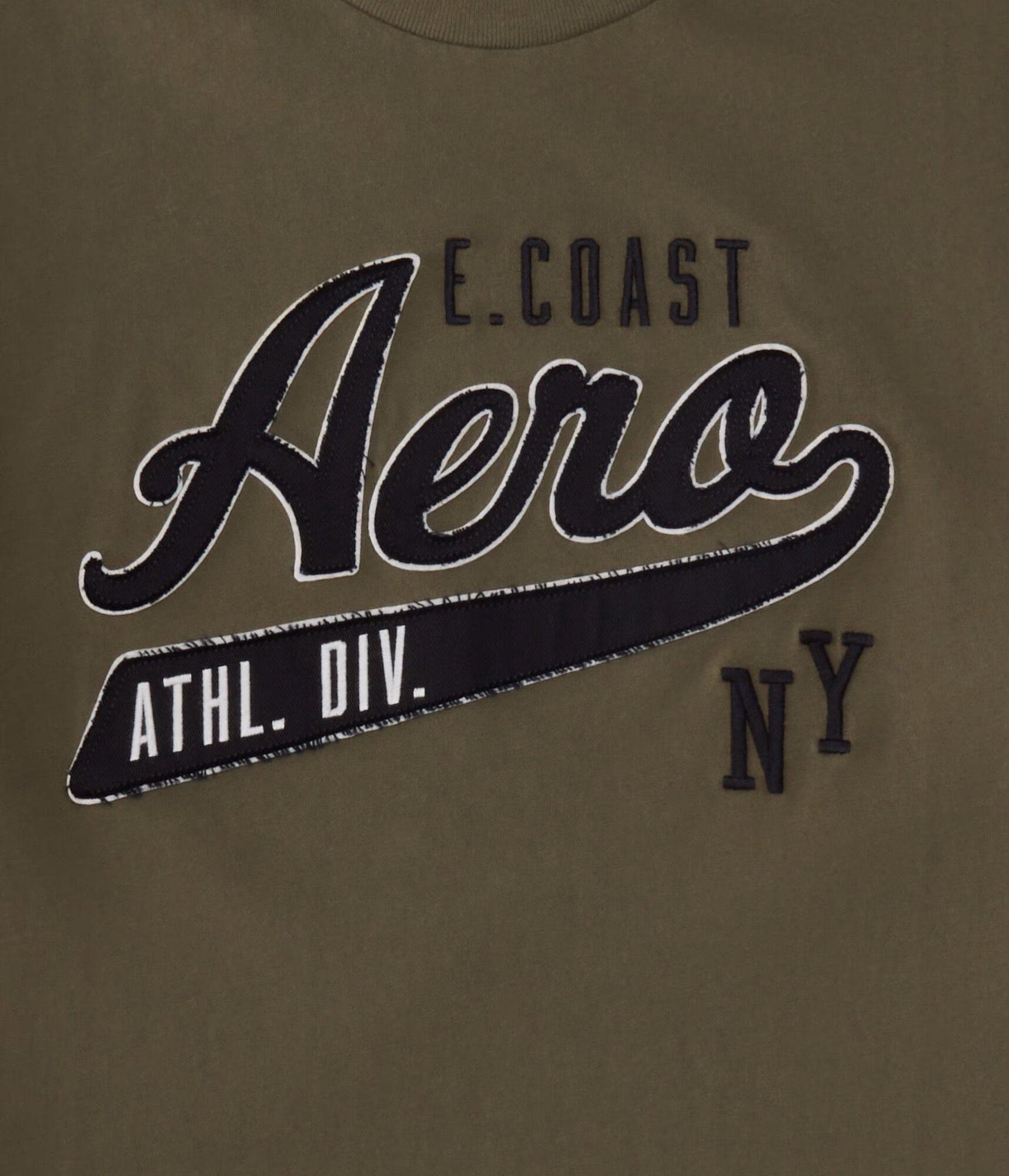 Aero Script Appliqué Graphic Tee organic olive