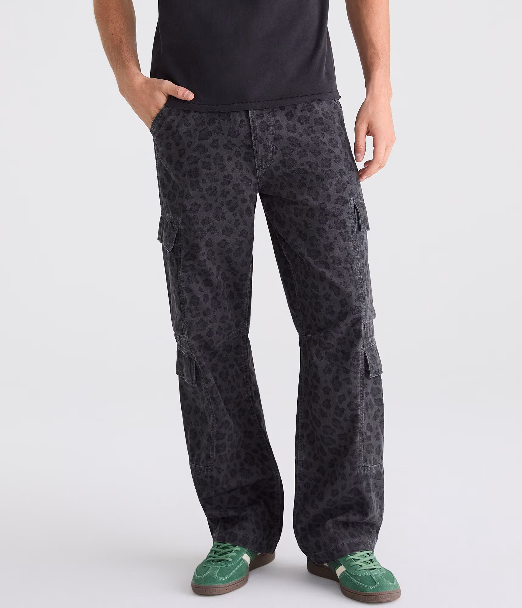 Leopard Print Baggy Cargo Pants magnet