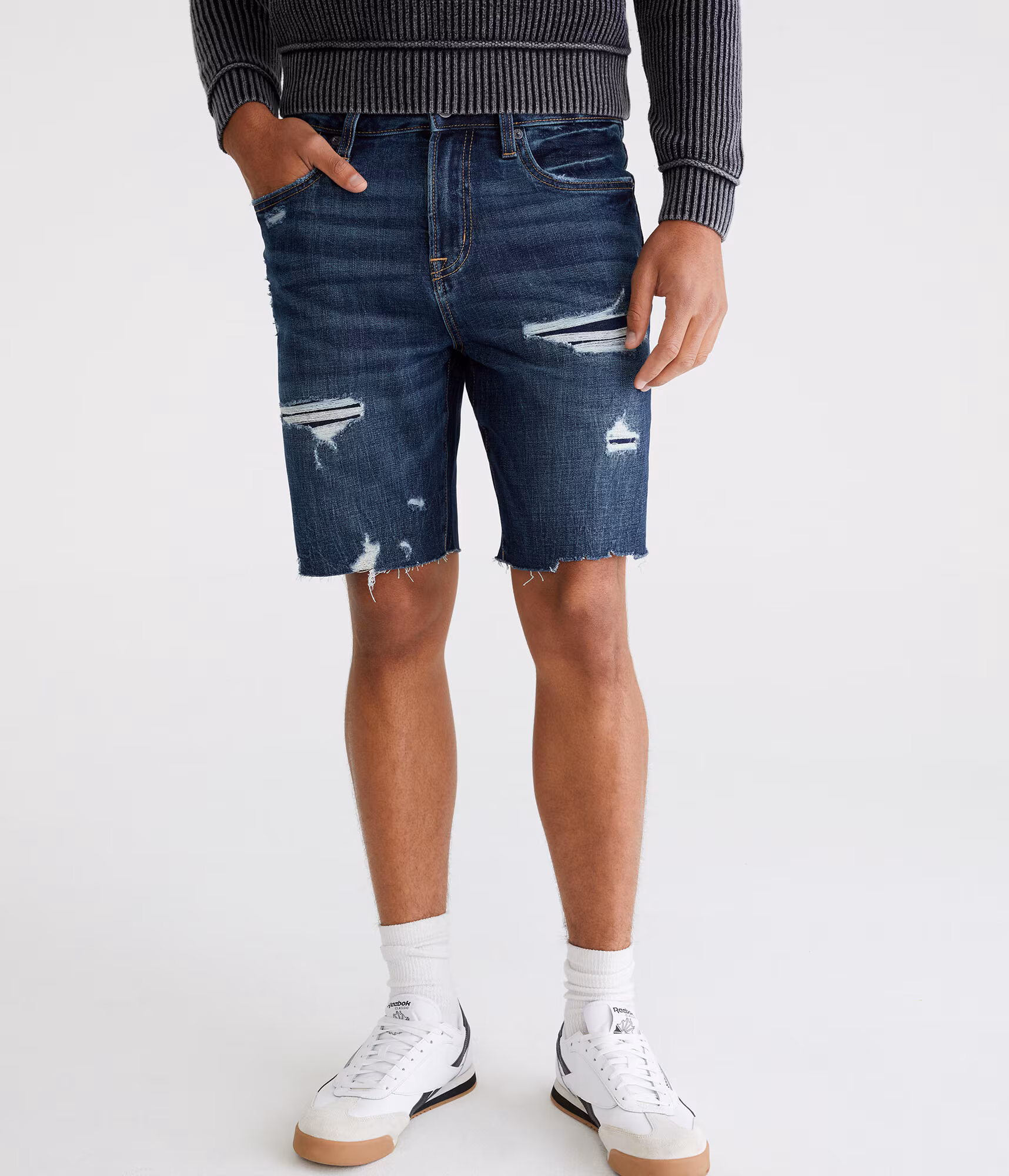 Premium Air Denim Shorts 9" dark wash