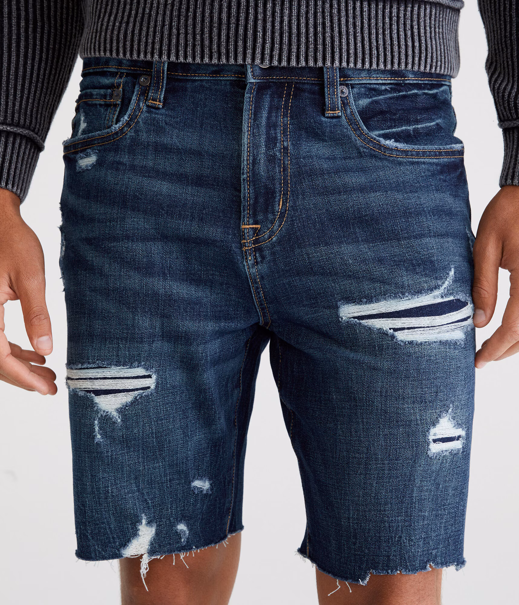 Premium Air Denim Shorts 9" dark wash