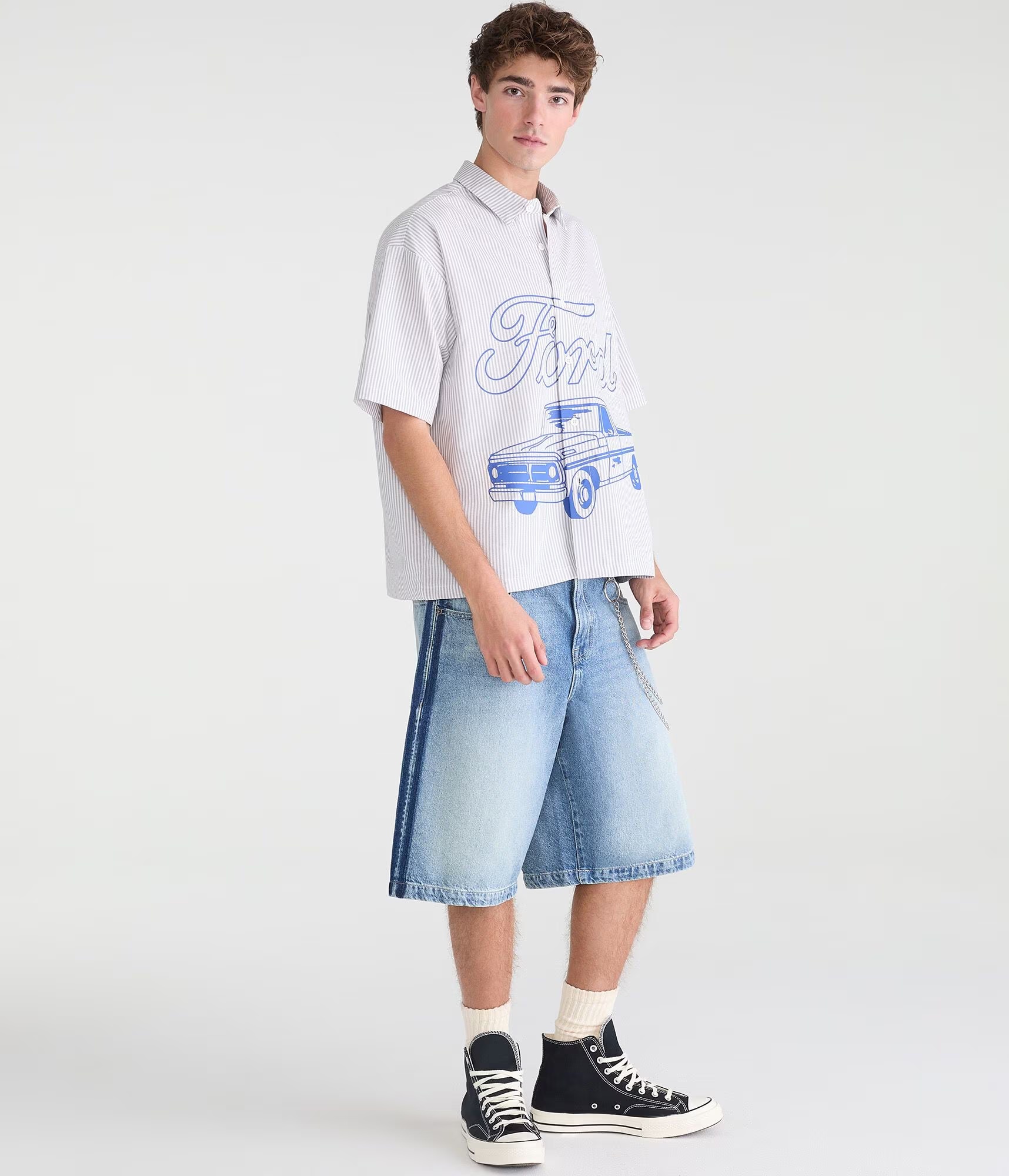 Super Baggy Denim Shorts 12.5" light wash